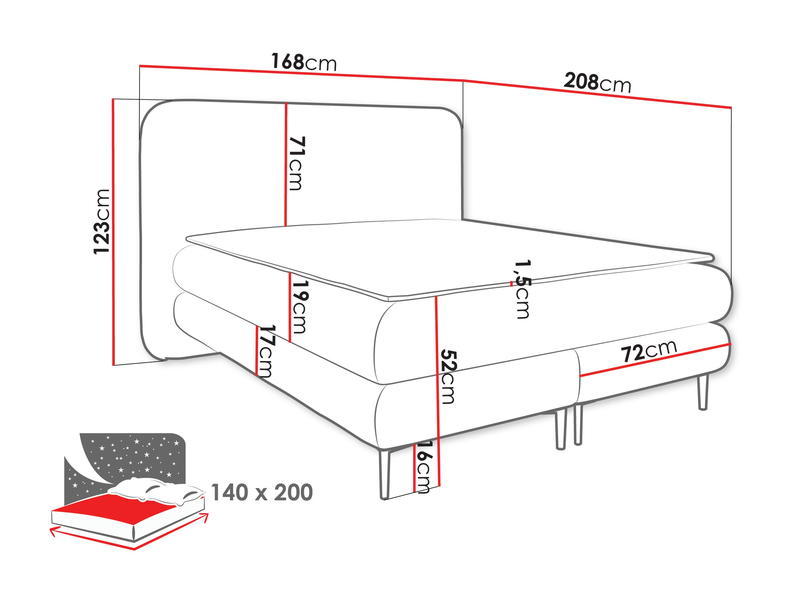 Lit boxspring Fructis (Nazar 225.03)