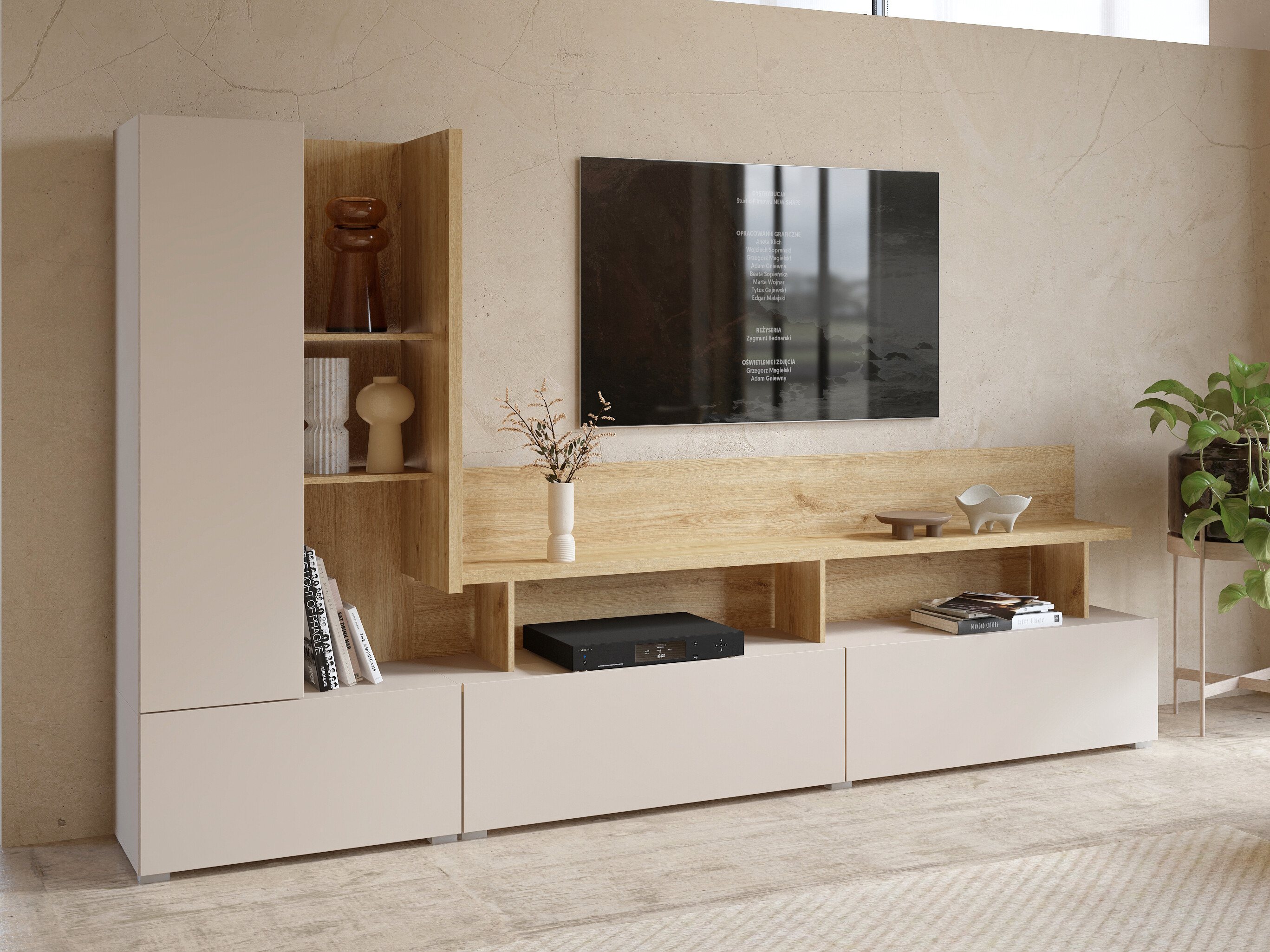 Ensemble de salon Virvele 101 (Cachemire + Chêne clair)