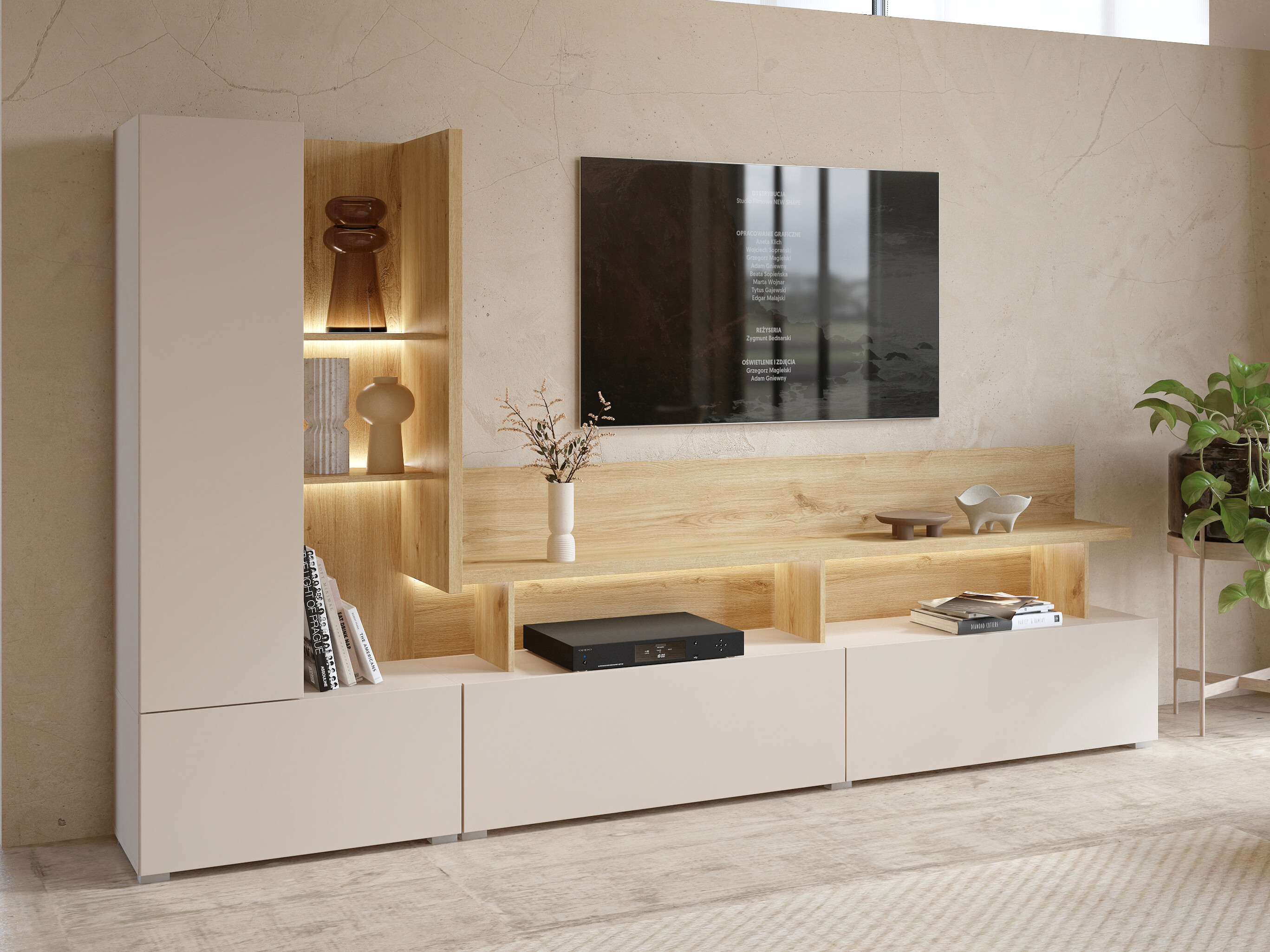 Ensemble de salon Virvele 101 (Cachemire + Chêne clair)