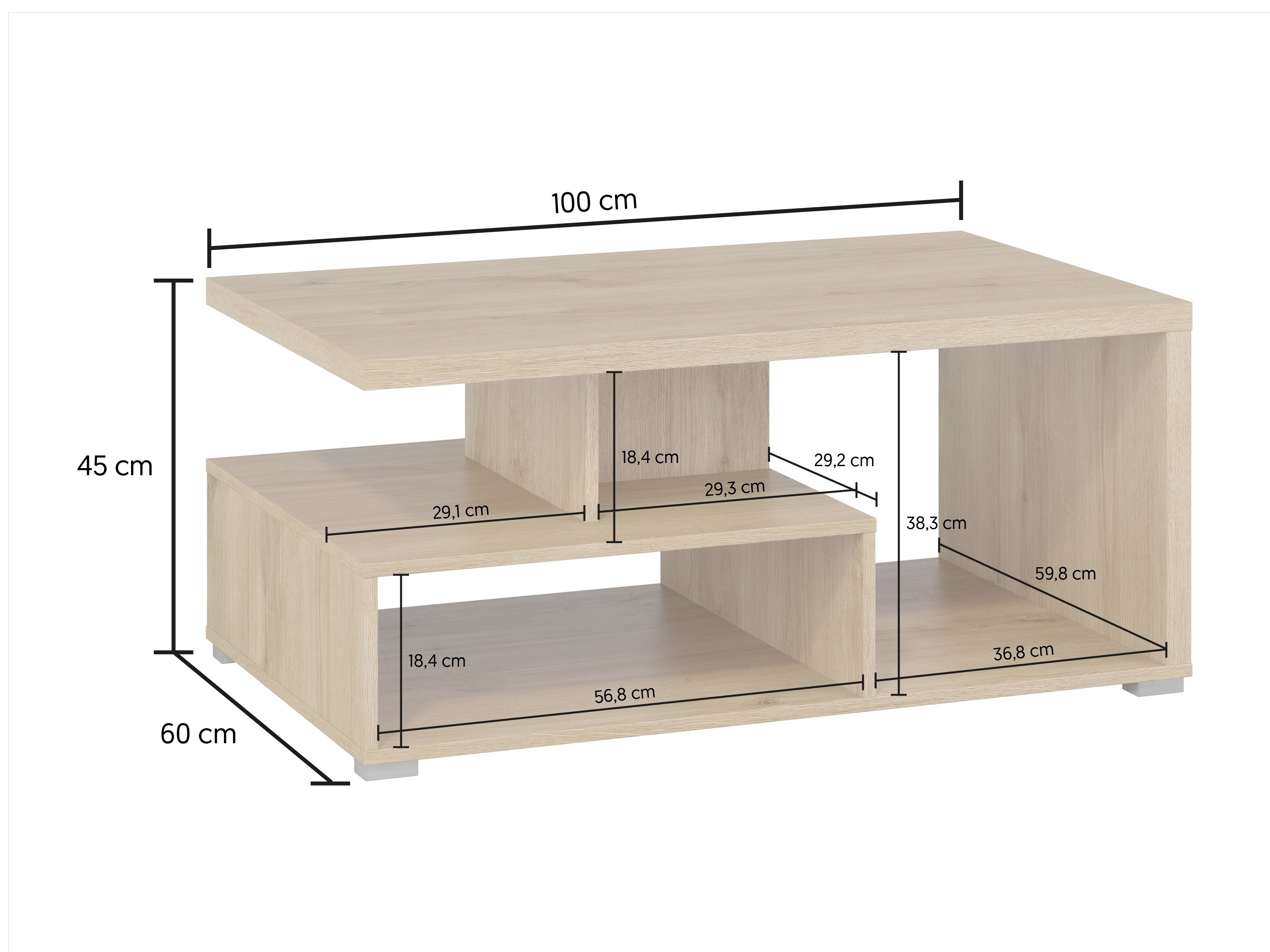 Table basse Virvele 108 (Chêne clair)