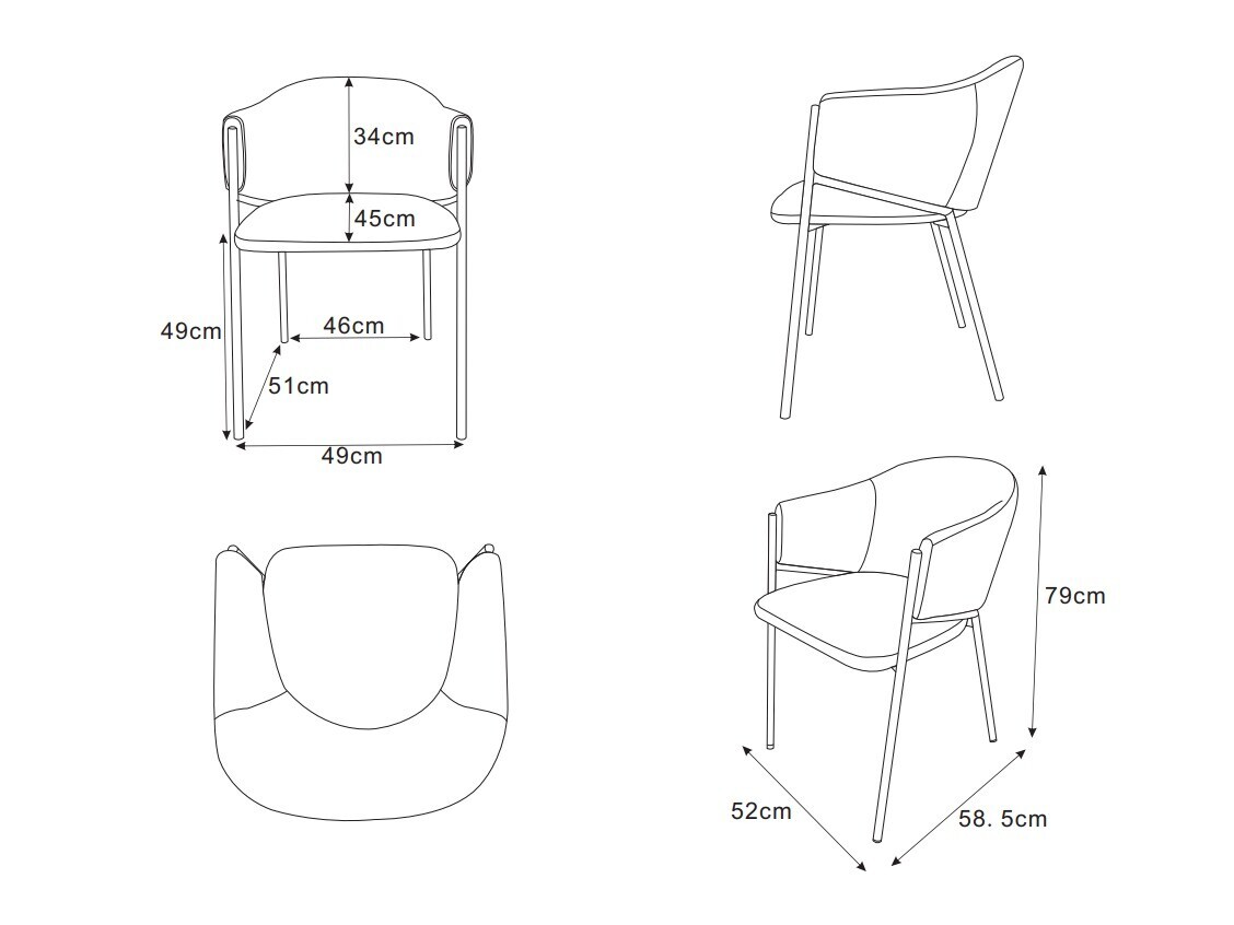Chaise Dallas 5354 (Beige + Noir)