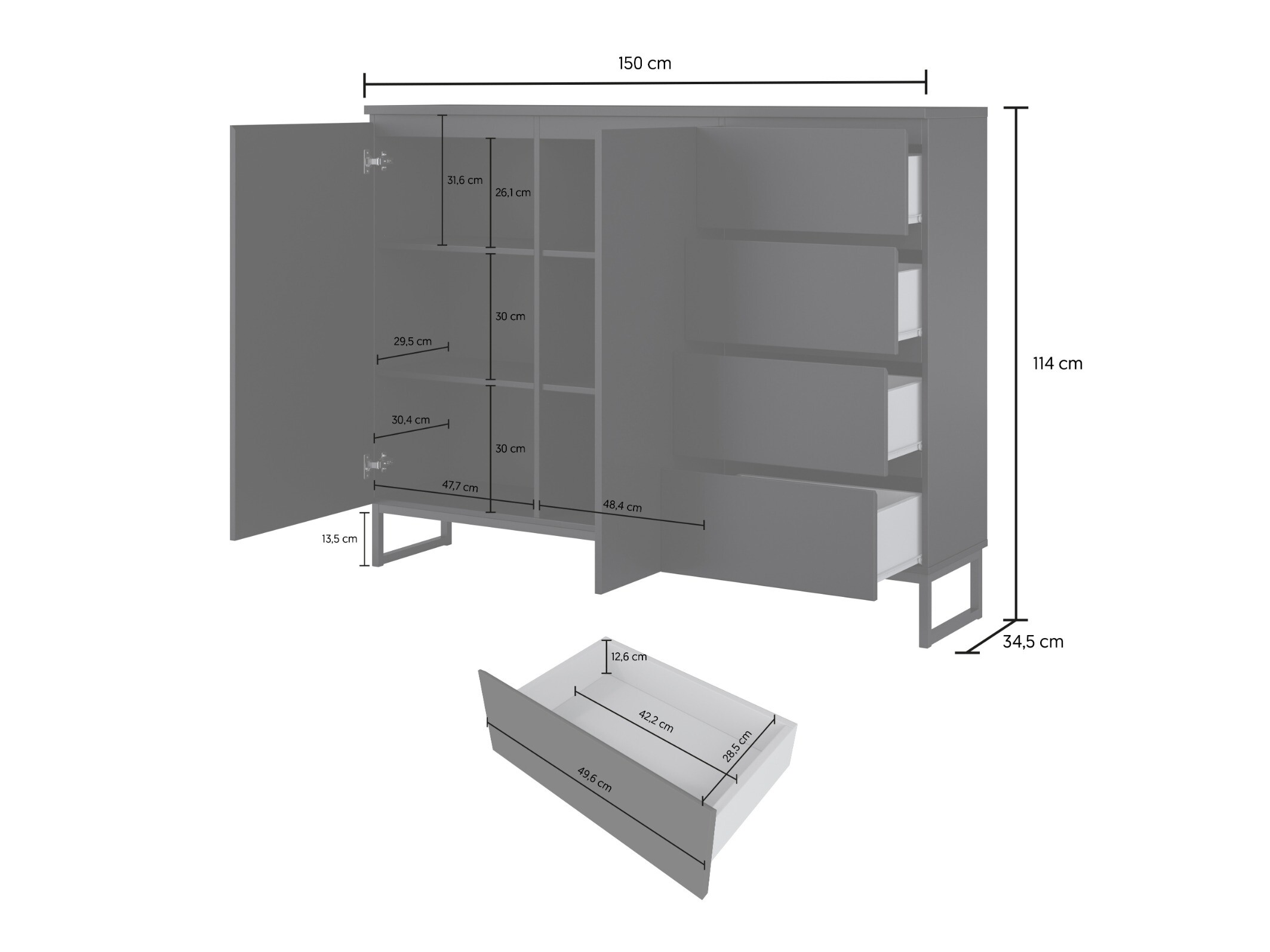 Commode Velsora 104 (Noir)