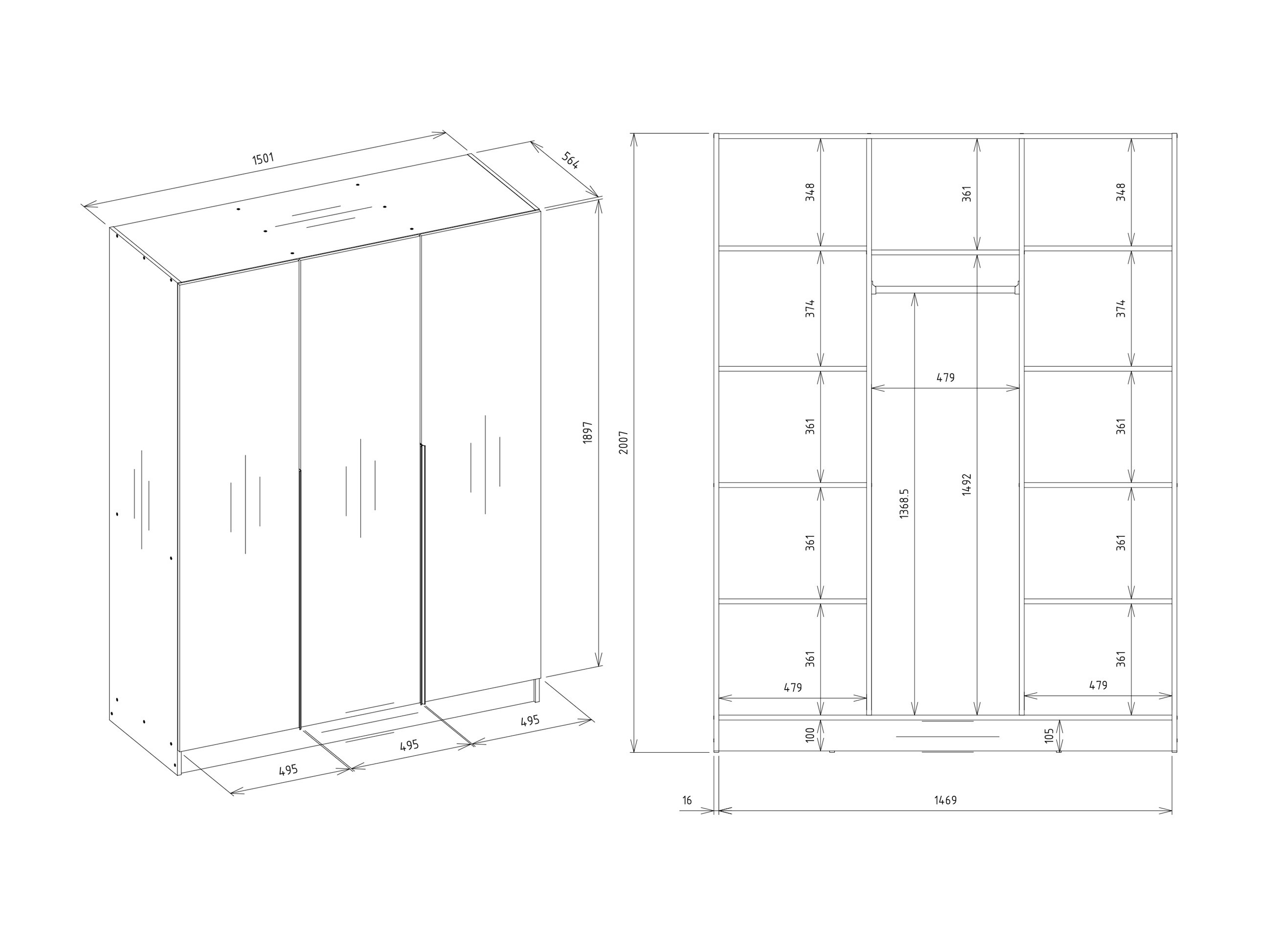 Armoire Mandeville 398 (Doré)