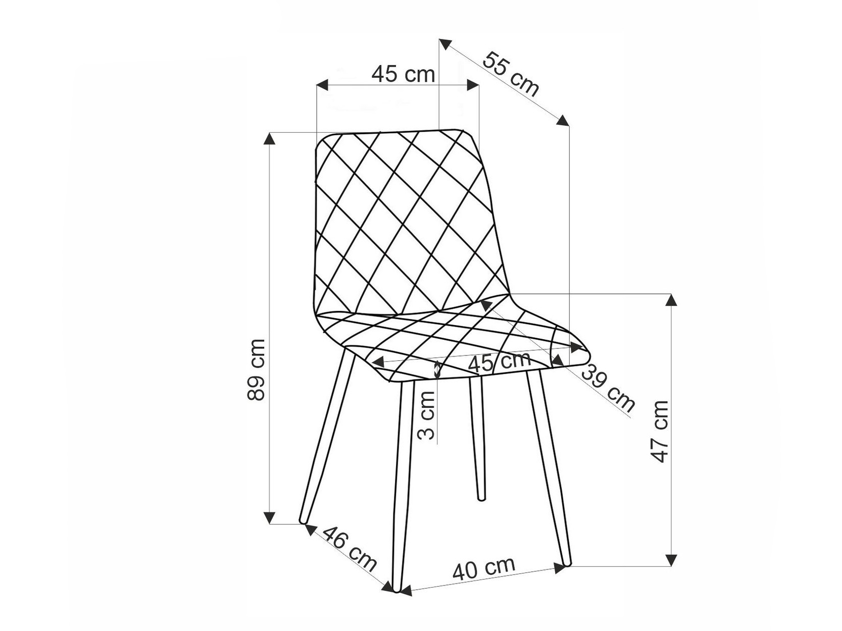 Chaise Houston 1731 (Gris + Clair bois)
