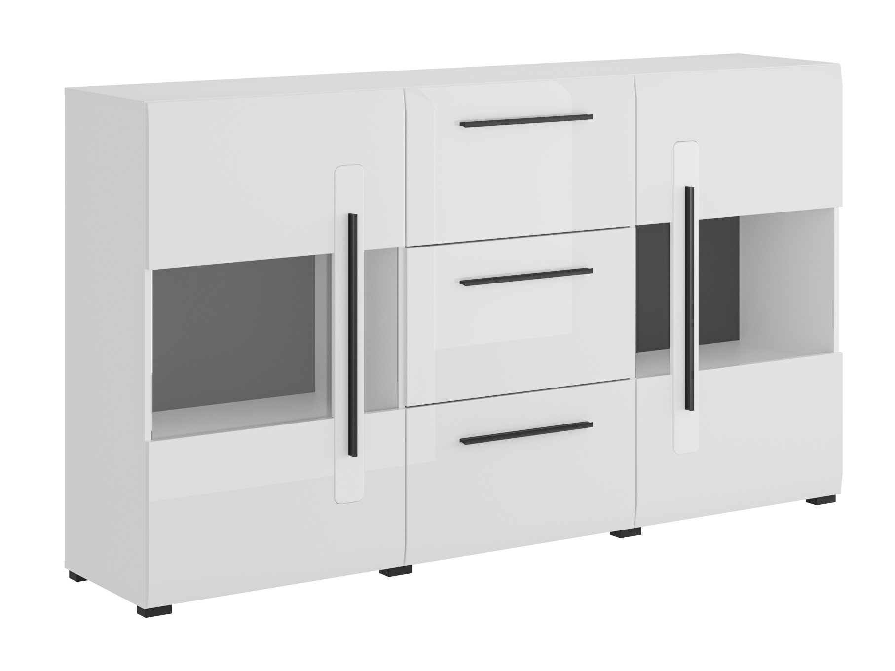 Commode Ophsalu 106 (Blanc + Blanc brillant)