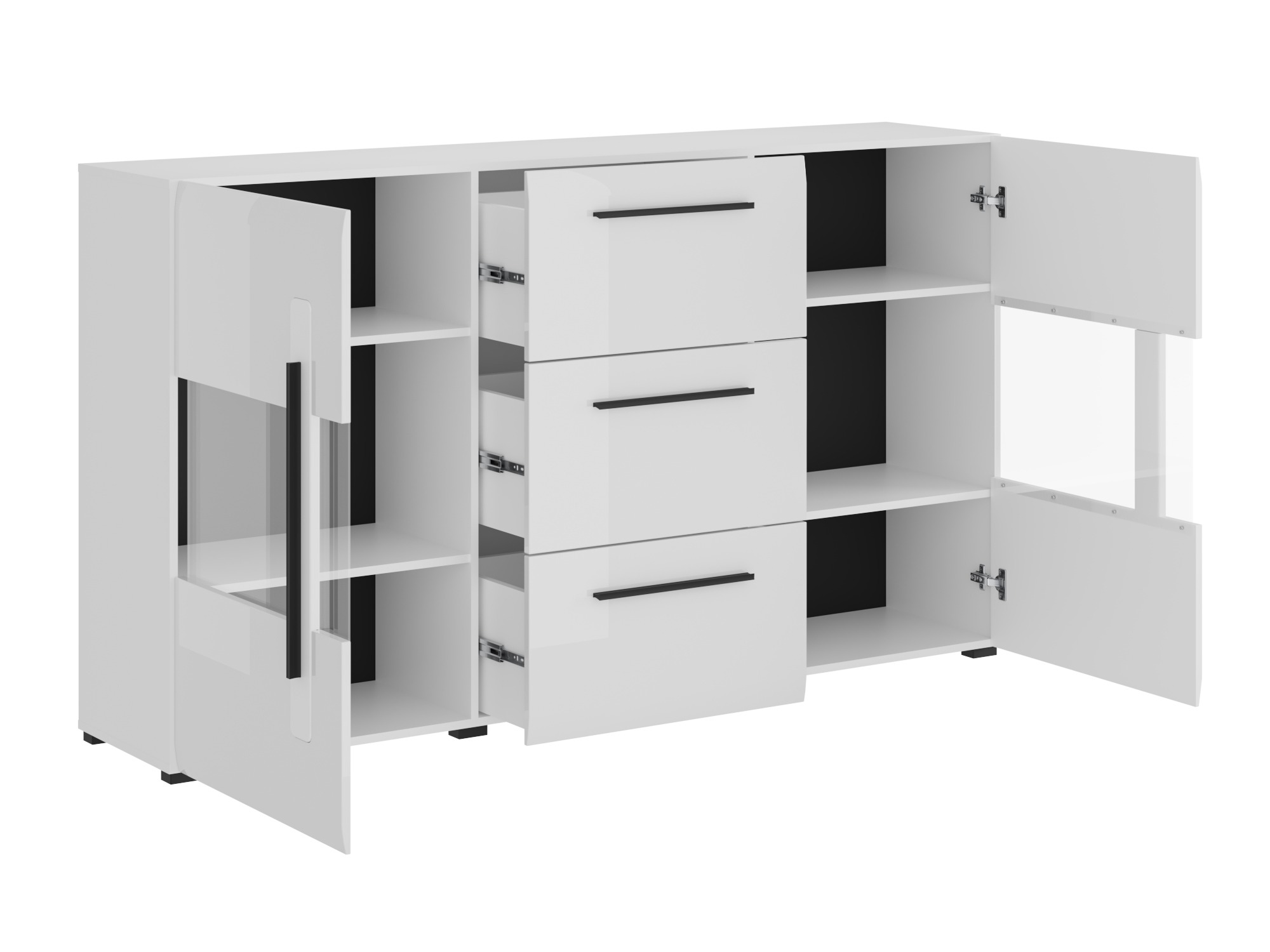 Commode Ophsalu 106 (Blanc + Blanc brillant)