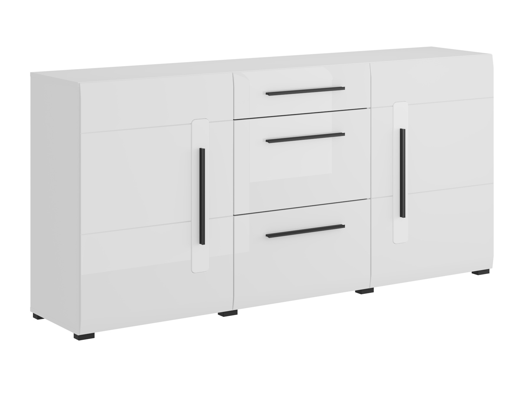 Commode Ophsalu 108 (Blanc + Blanc brillant)
