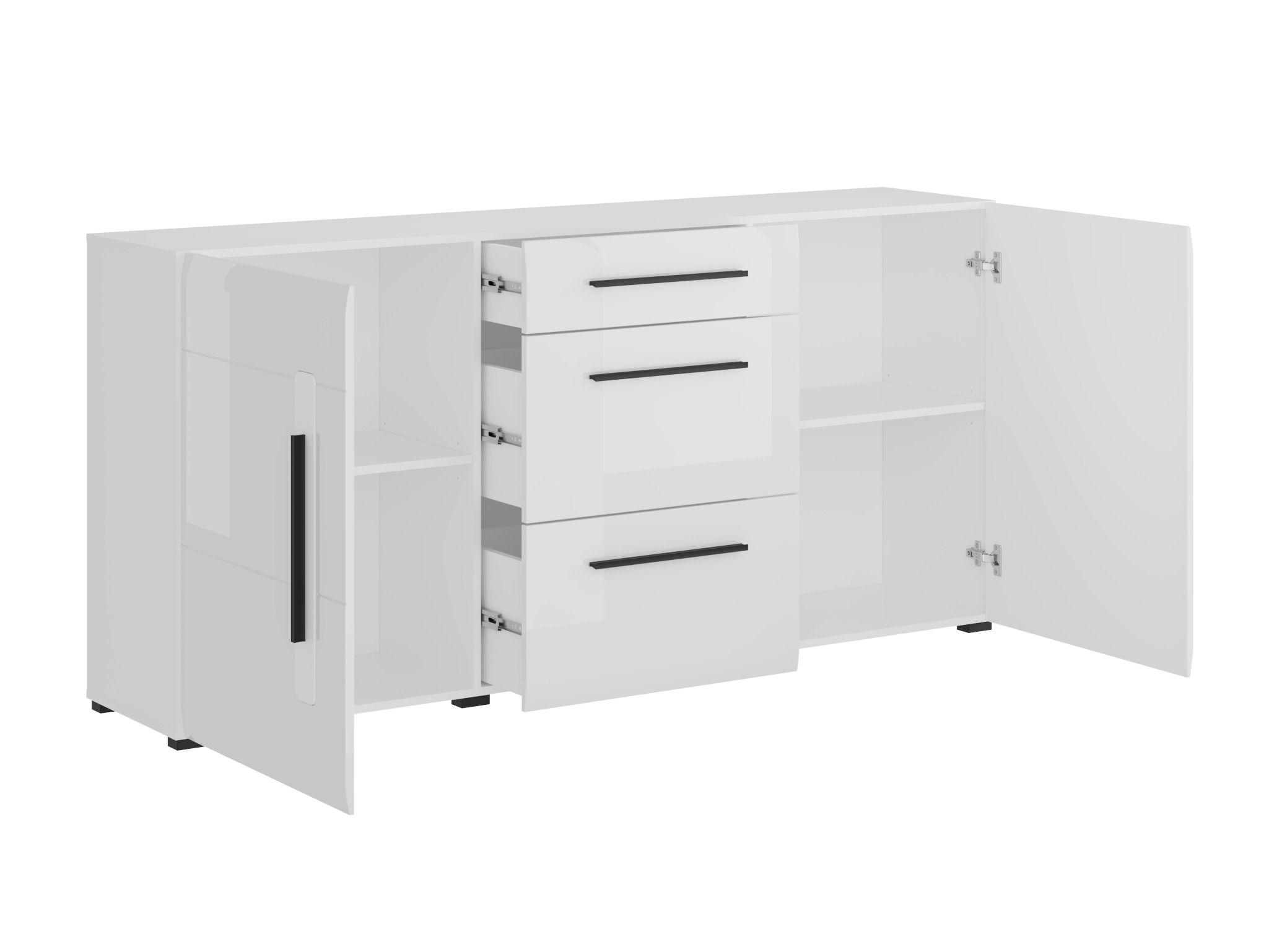 Commode Ophsalu 108 (Blanc + Blanc brillant)