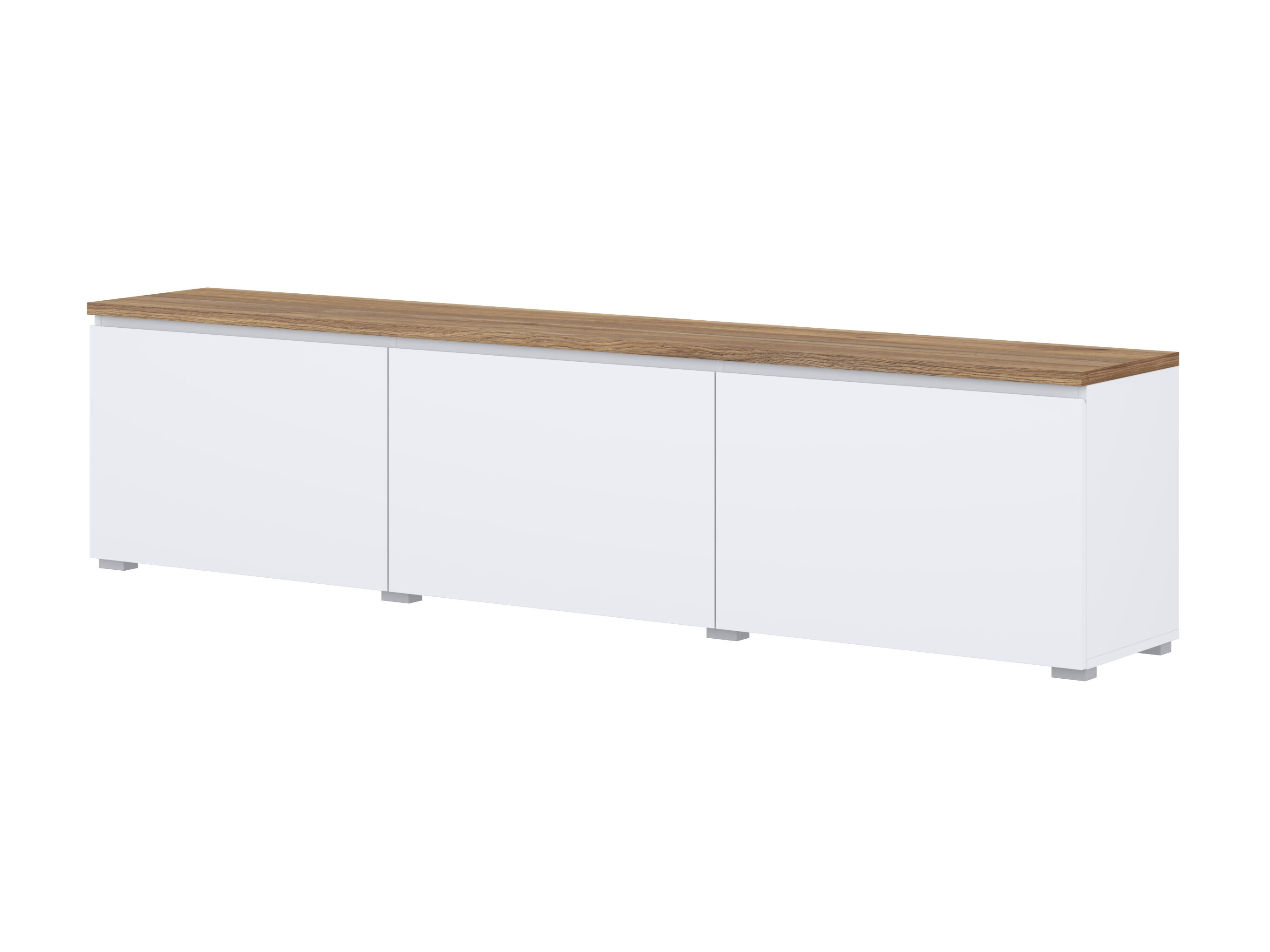 Meuble TV Baletu 113 (Blanc + Chêne)