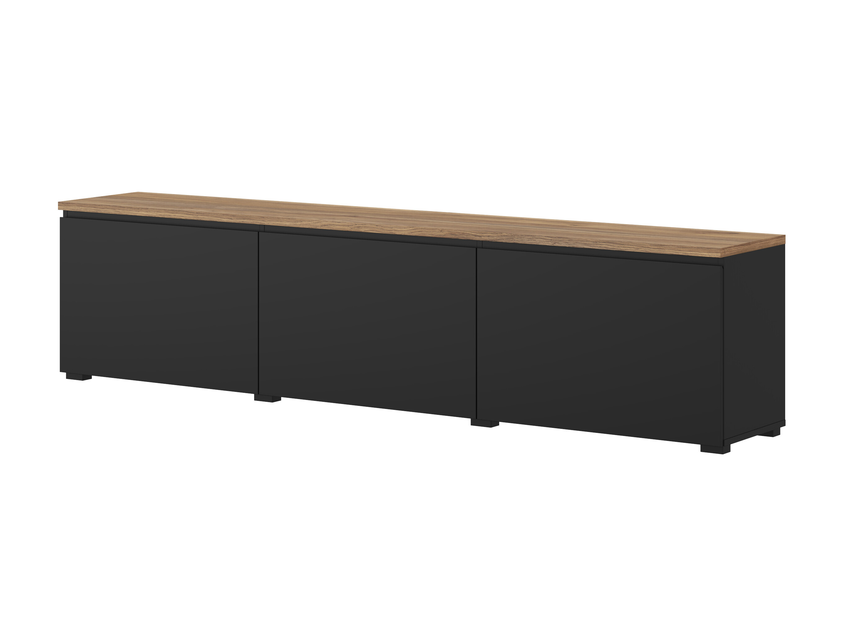 Meuble TV Baletu 113 (Noir + Chêne)