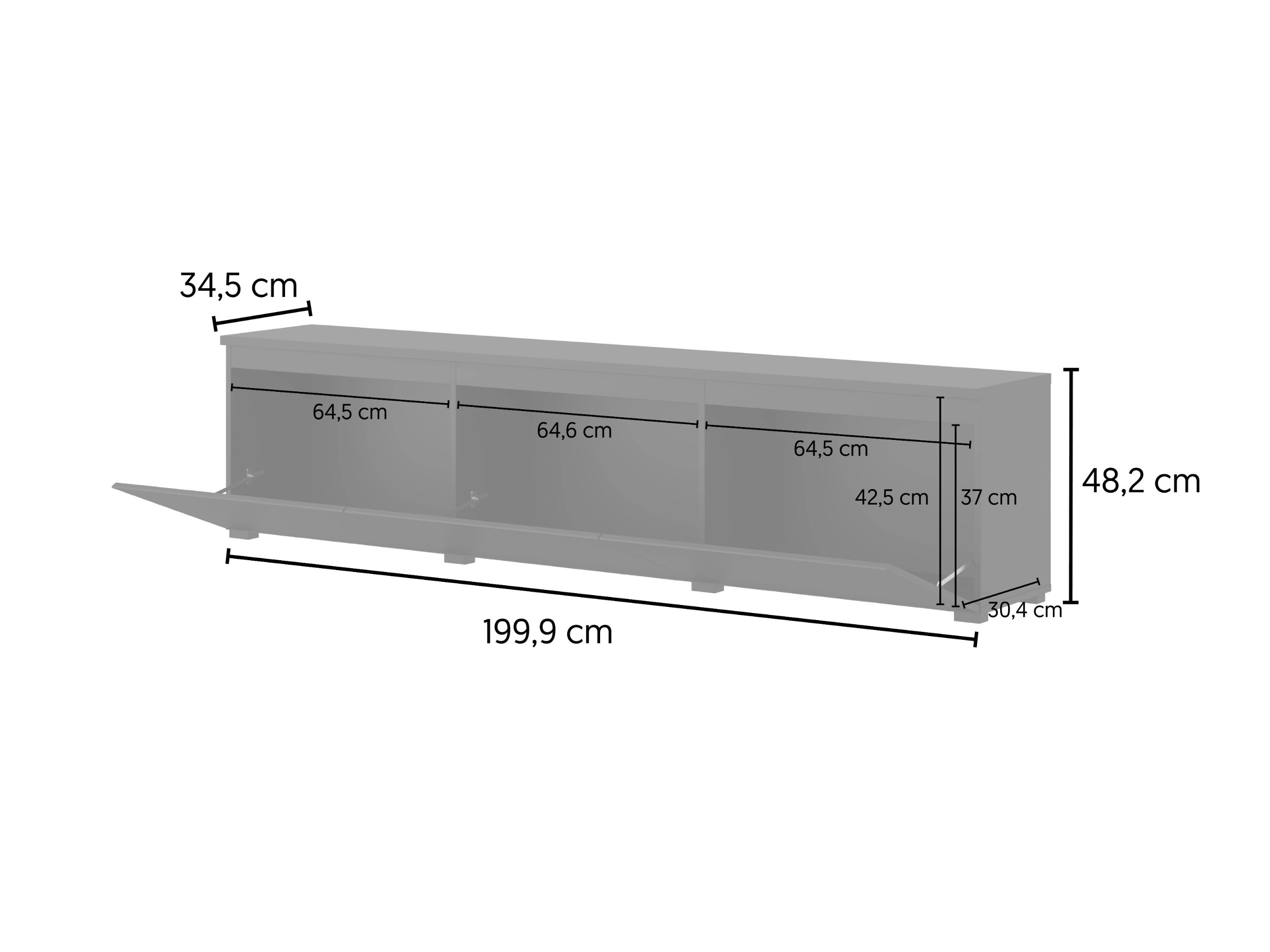 Meuble TV Baletu 113 (Noir)