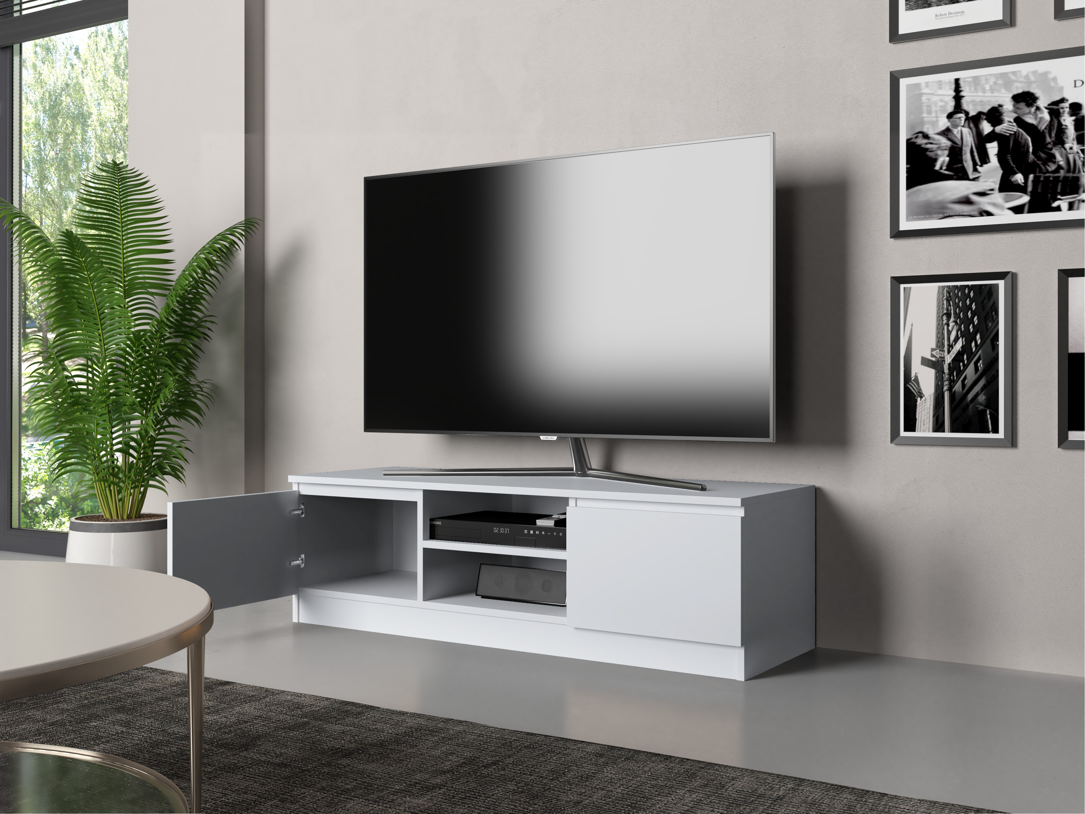 Meuble TV Elbvelu 123 (Blanc)