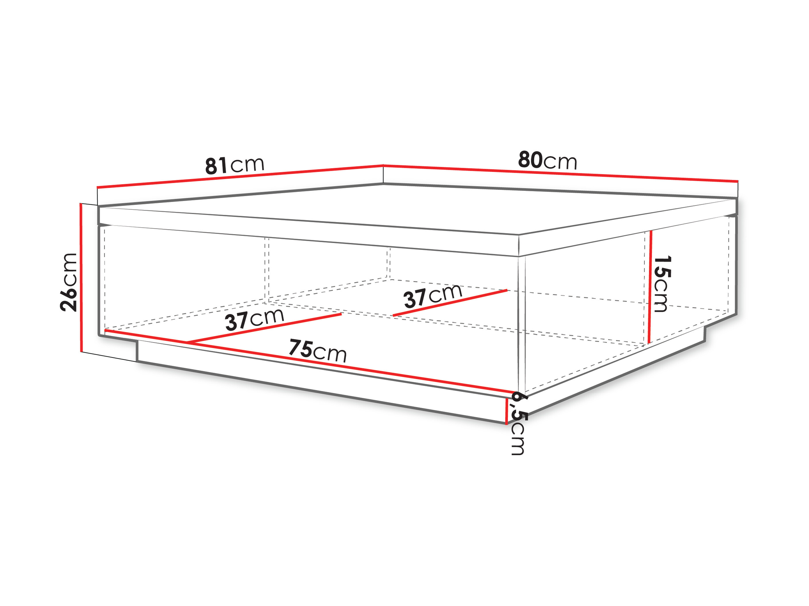 Table basse Comfivo 596 (Noir)