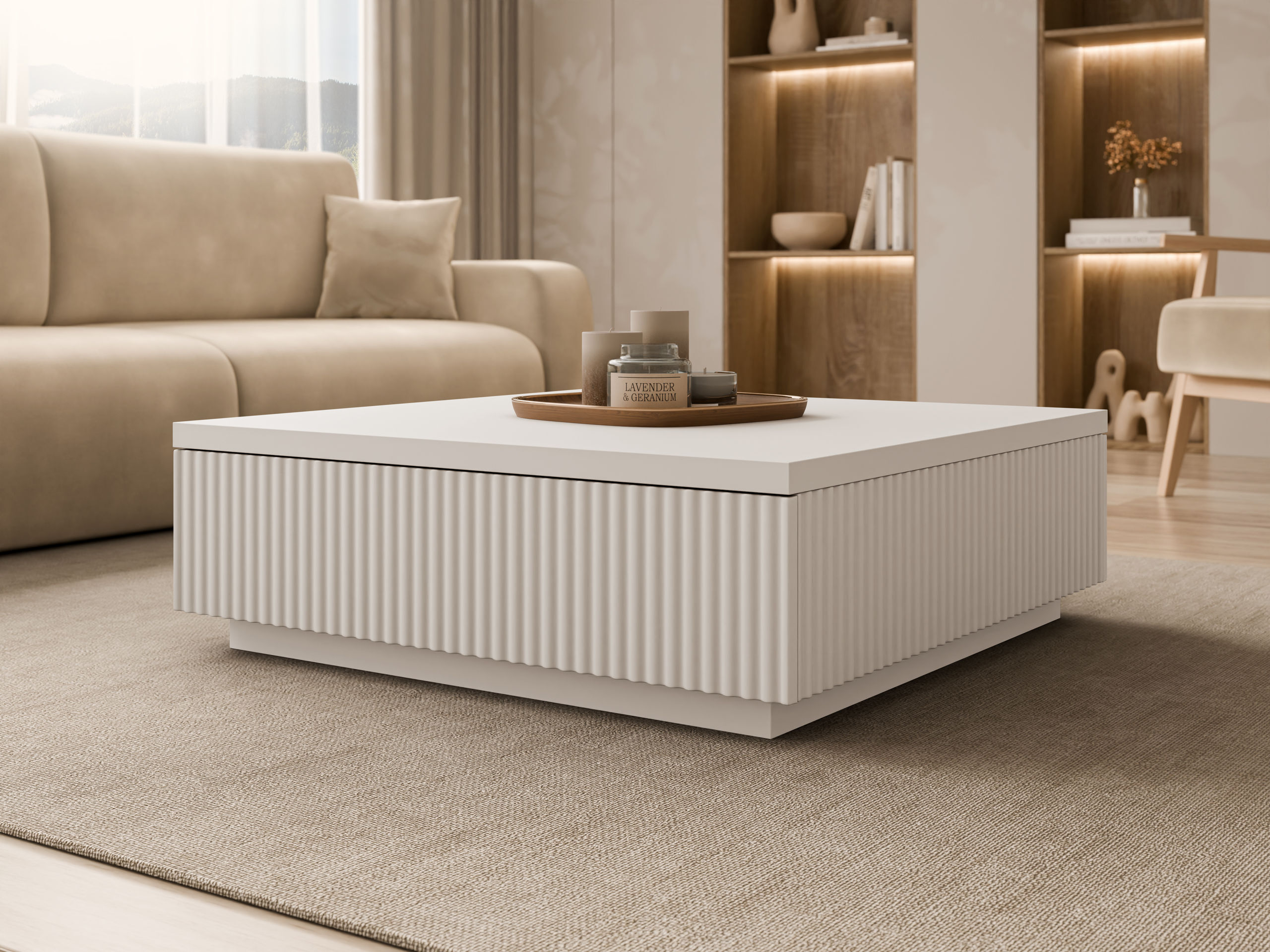 Table basse Comfivo Ulmal (Beige)