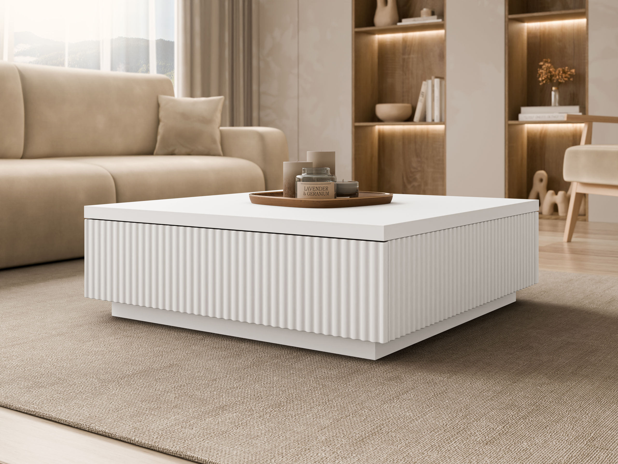 Table basse Comfivo Ulmal (Blanc)