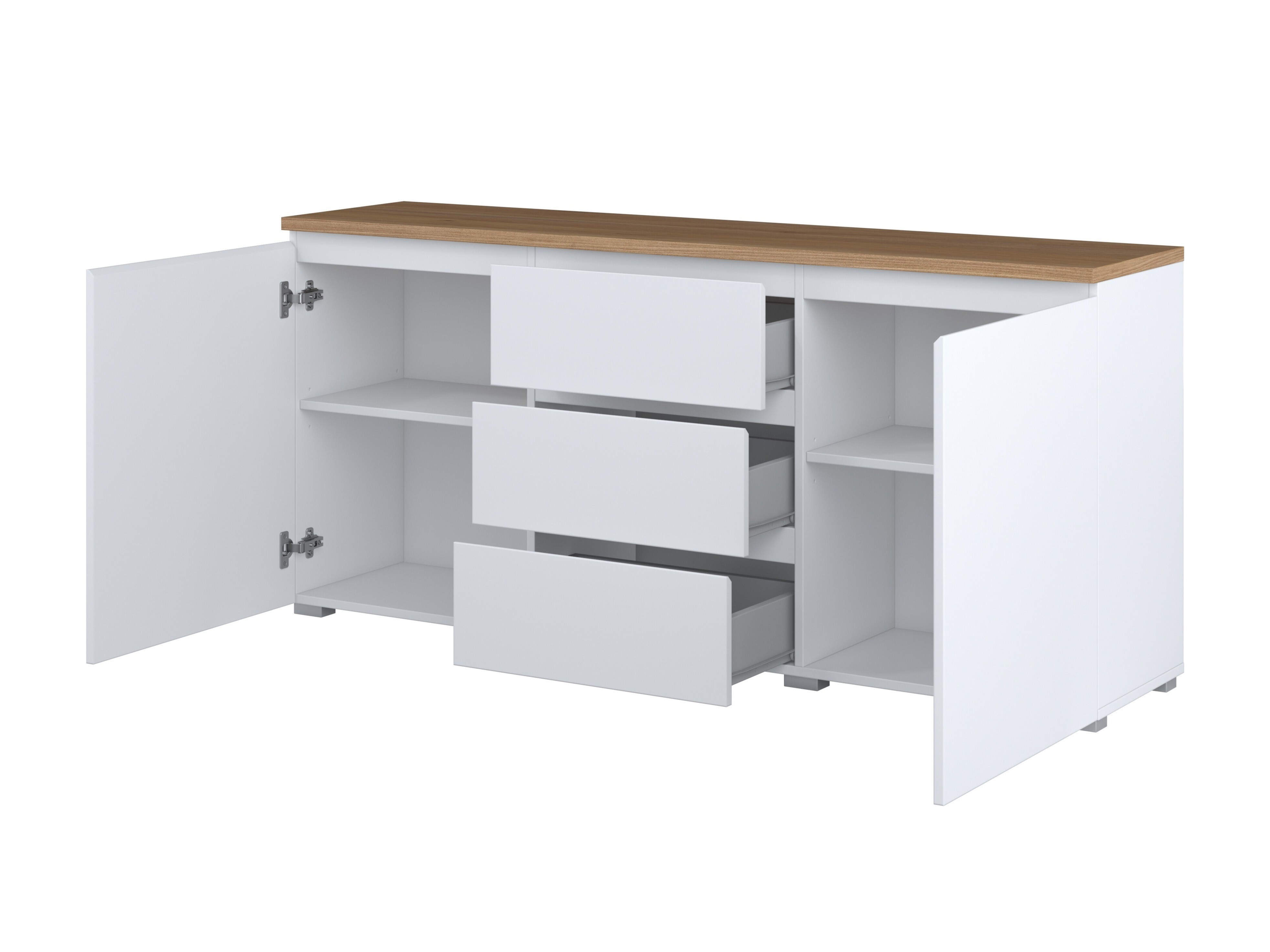 Ensemble de salon Baletu 114 (Blanc + Chêne)