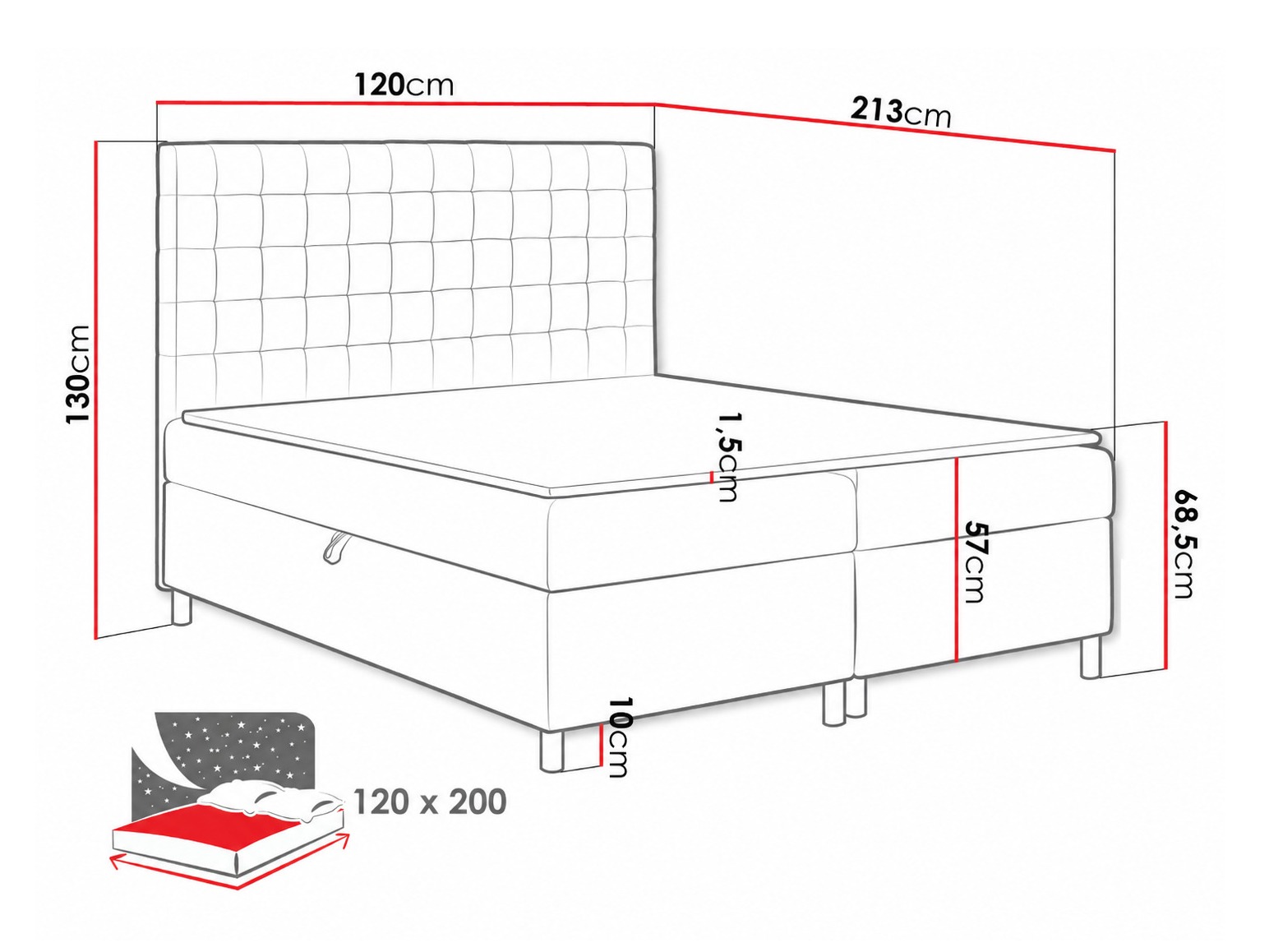 Lit boxspring Panis (Manila 37)
