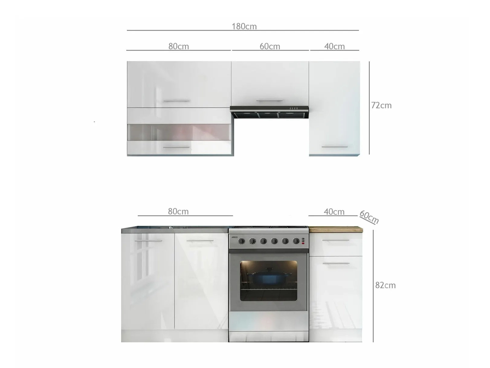 Cuisine complète modulaire Tiffa Grey 100