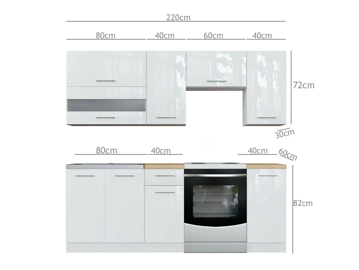Cuisine complète modulaire Tiffa Grey 104
