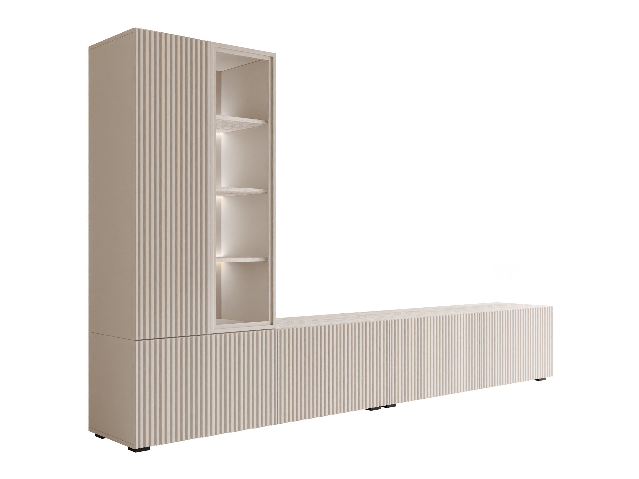 Ensemble de salon Comfivo 599 (Cachemire + Clair Travertine)