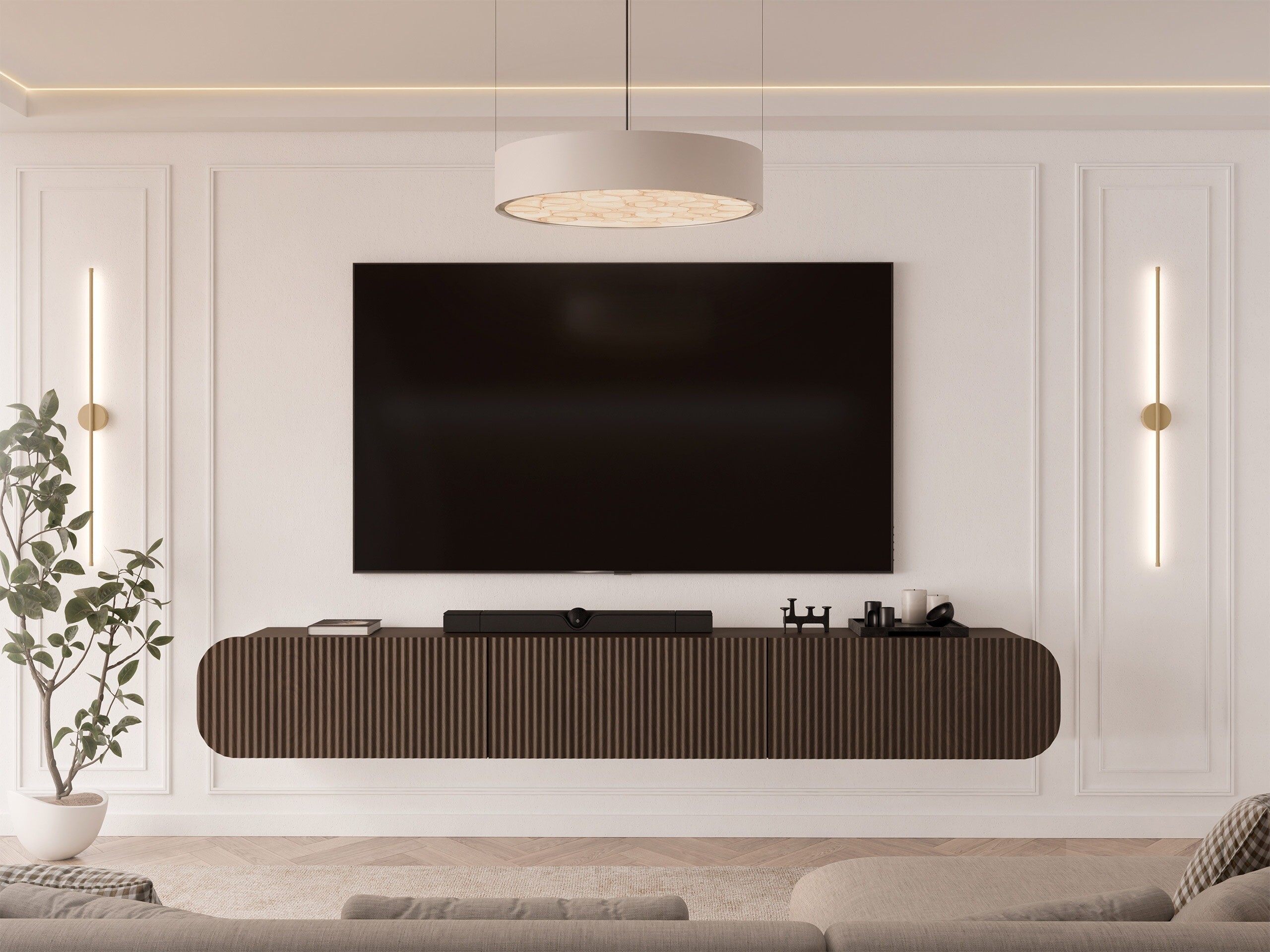 Meuble TV Comfivo Amorus (Chêne foncé)