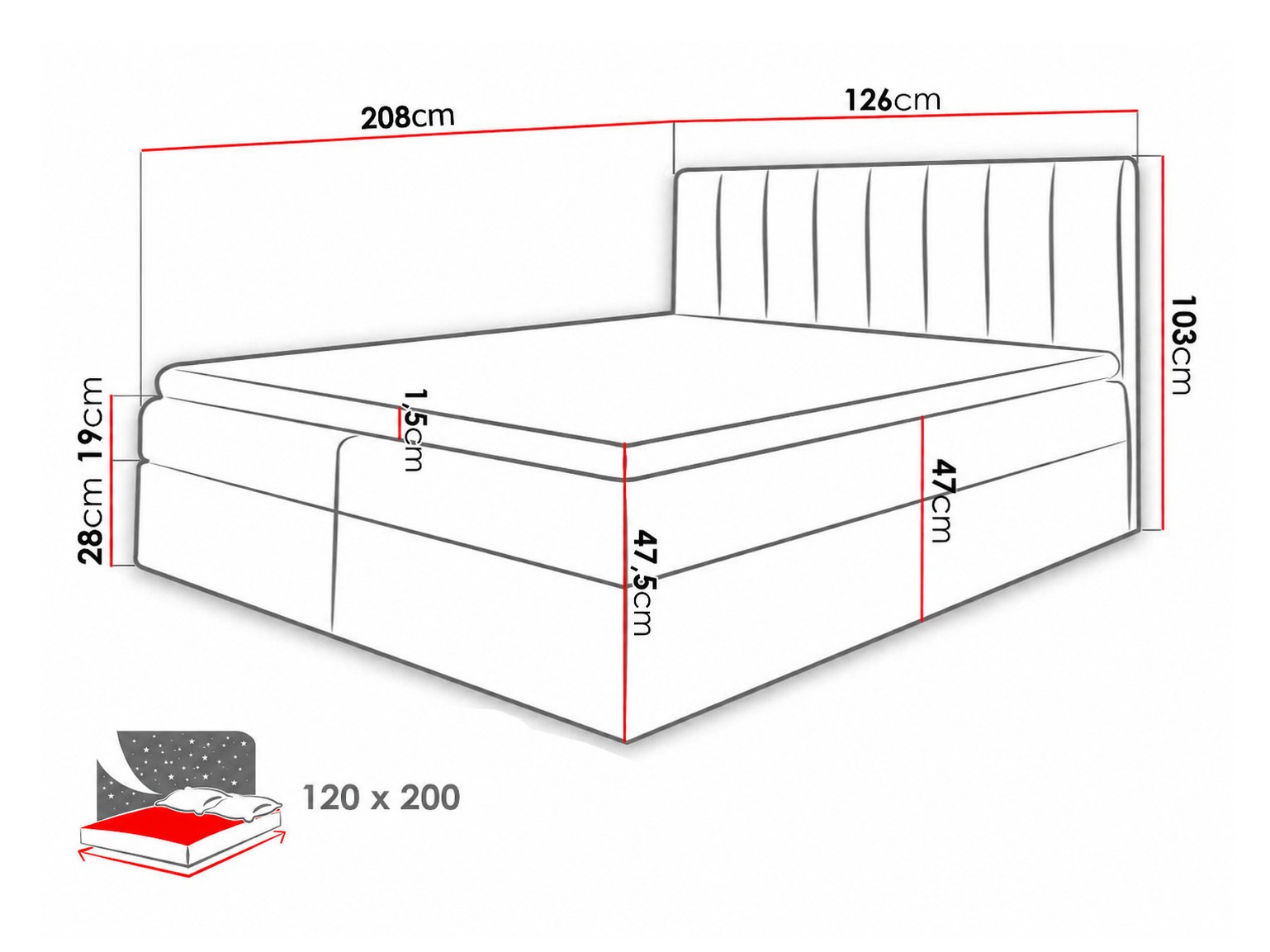 Lit boxspring Culina (Soft 011 + Ikar 01)
