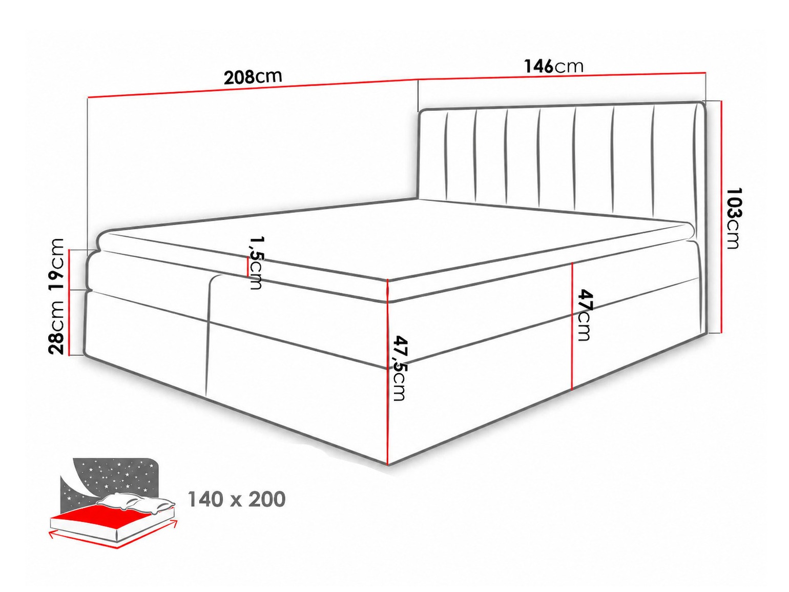 Lit boxspring Culina (Soft 011 + Ikar 01)