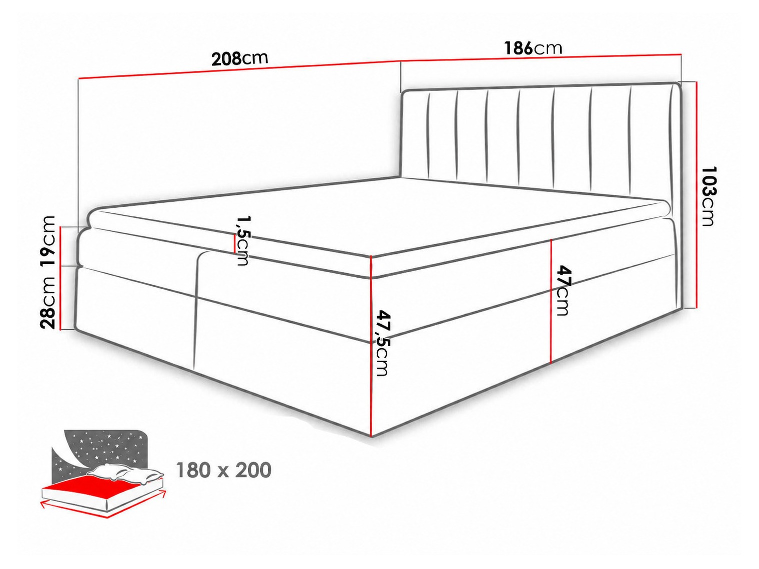 Lit boxspring Culina (Soft 011 + Ikar 01)