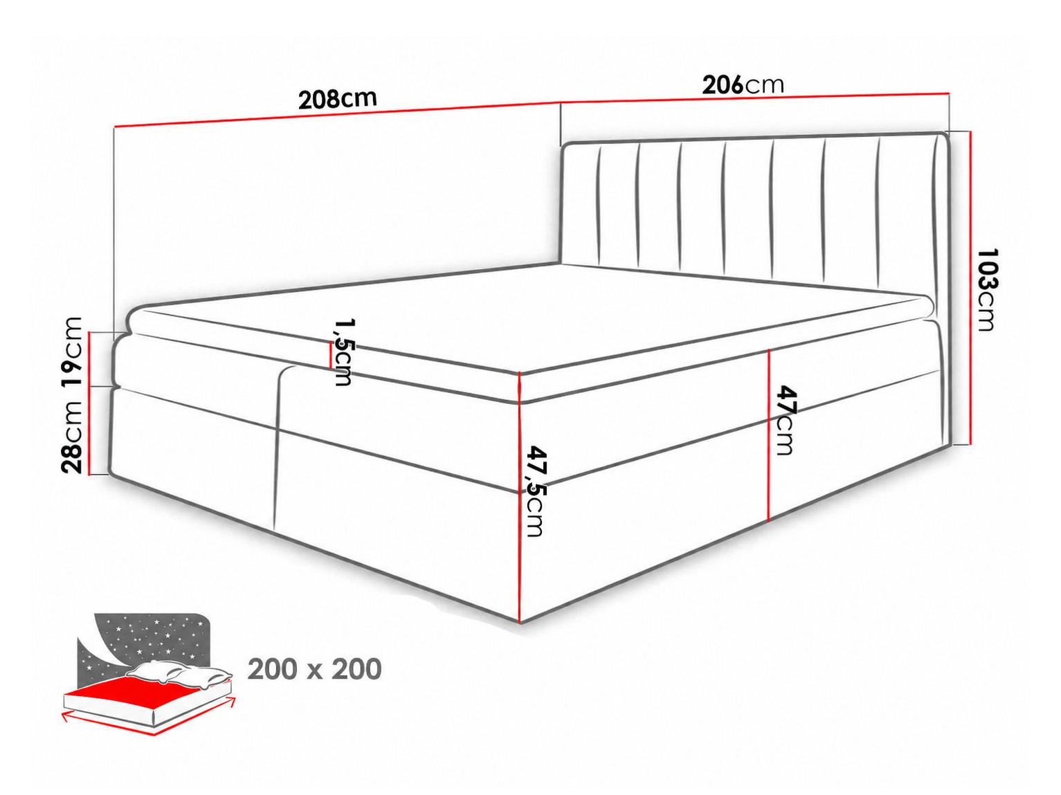 Lit boxspring Culina (Soft 011 + Ikar 01)
