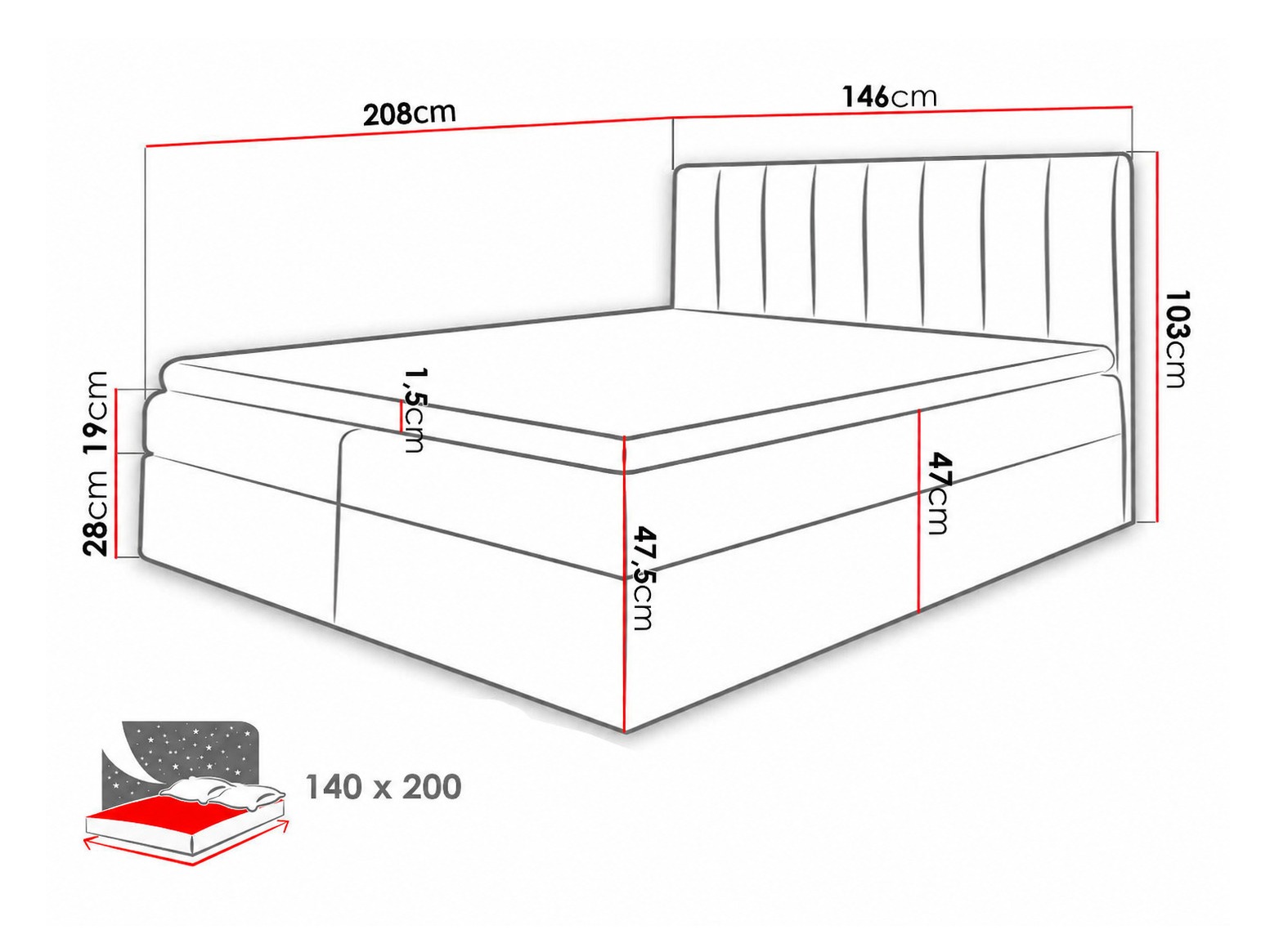 Lit boxspring Culina (Soft 017 + Ikar 09)