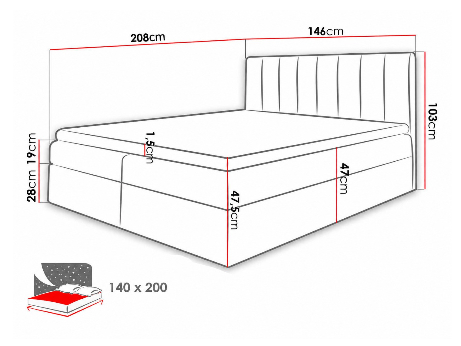 Lit boxspring Culina (Soft 017 + Spirit 13)