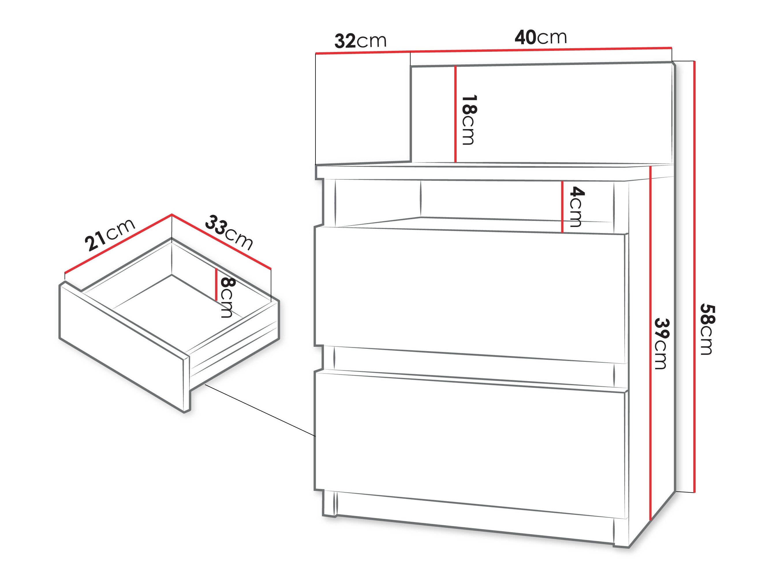 Table de chevet Comfivo Structor (Noir)