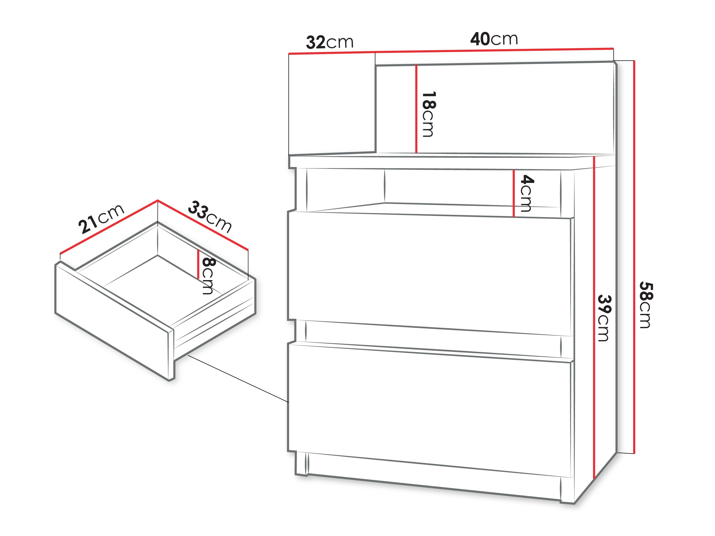 Table de chevet Comfivo Structor (Noyer)