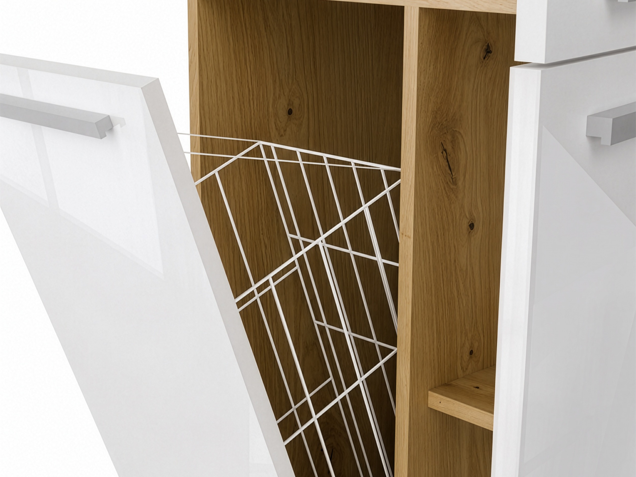 Armoire de bain à poser Nolmaru 100 (Chêne Artisan + Blanc brillant)