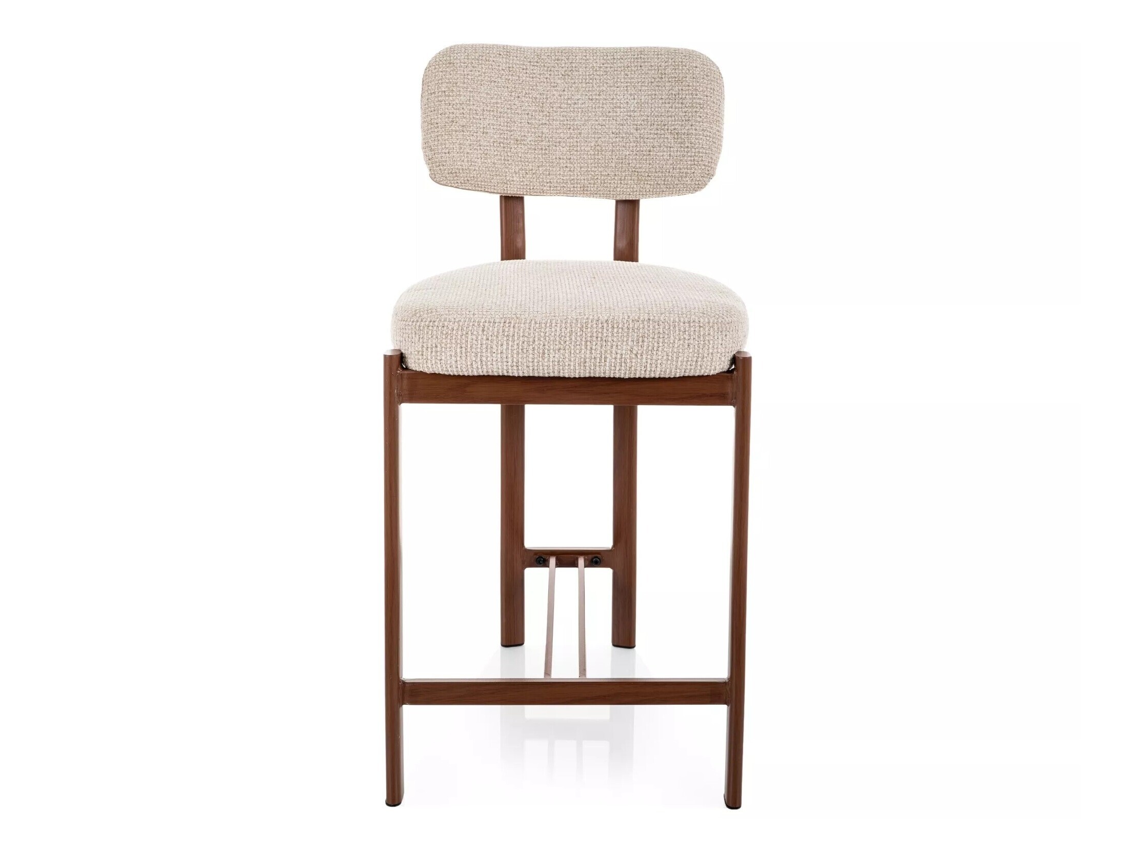 Chaise de bar mi-hauteur Detroit 956 (Beige + Noyer)