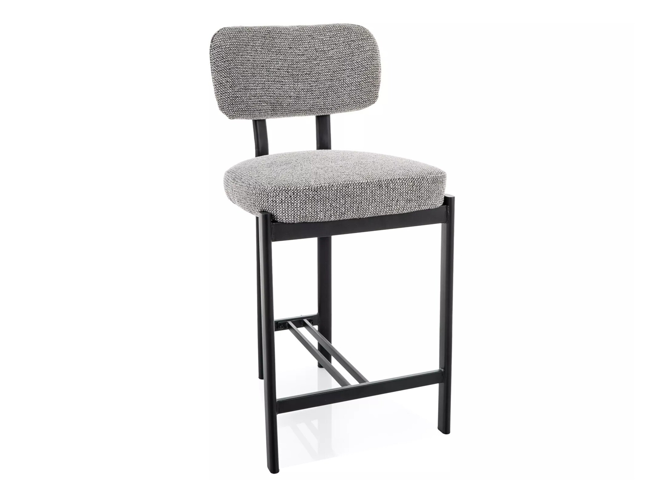 Chaise de bar mi-hauteur Detroit 956 (Gris clair + Noir mat)