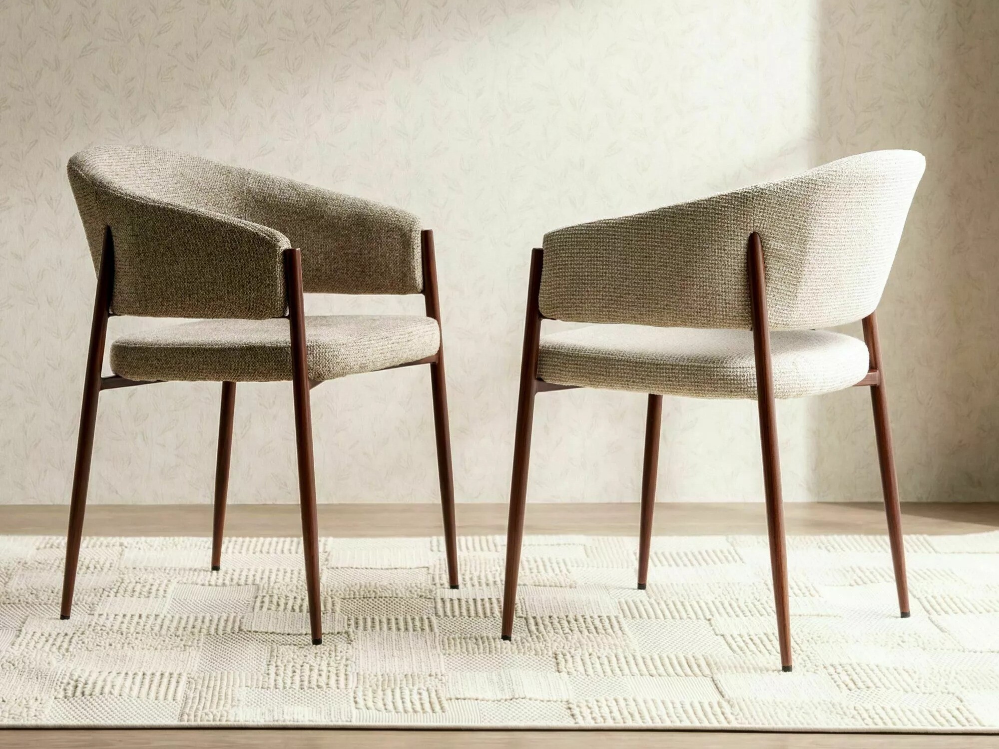 Chaise Detroit 1053 (Beige clair + Noyer)