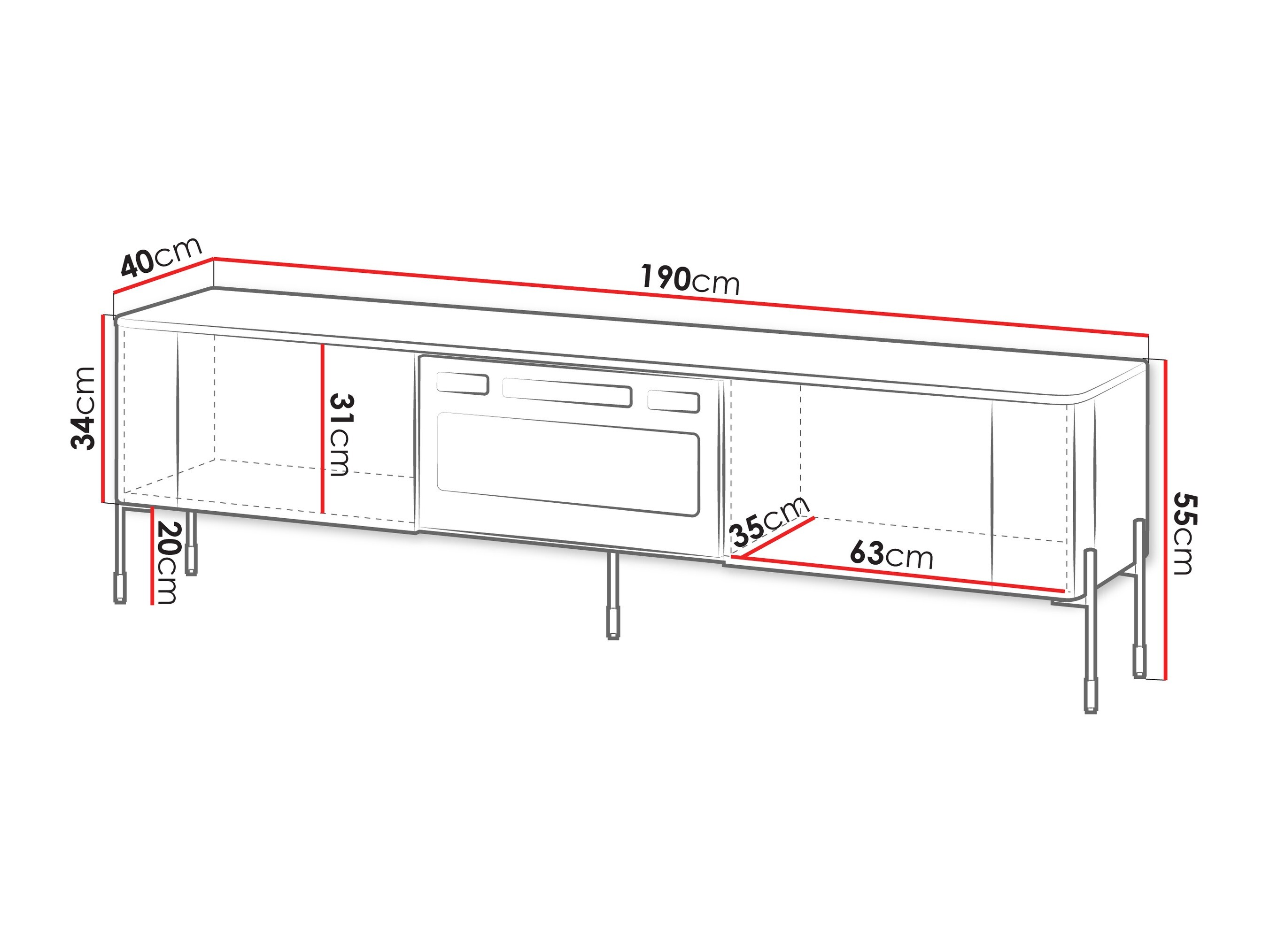 Meuble TV Mavnue 105 (Chêne foncé)