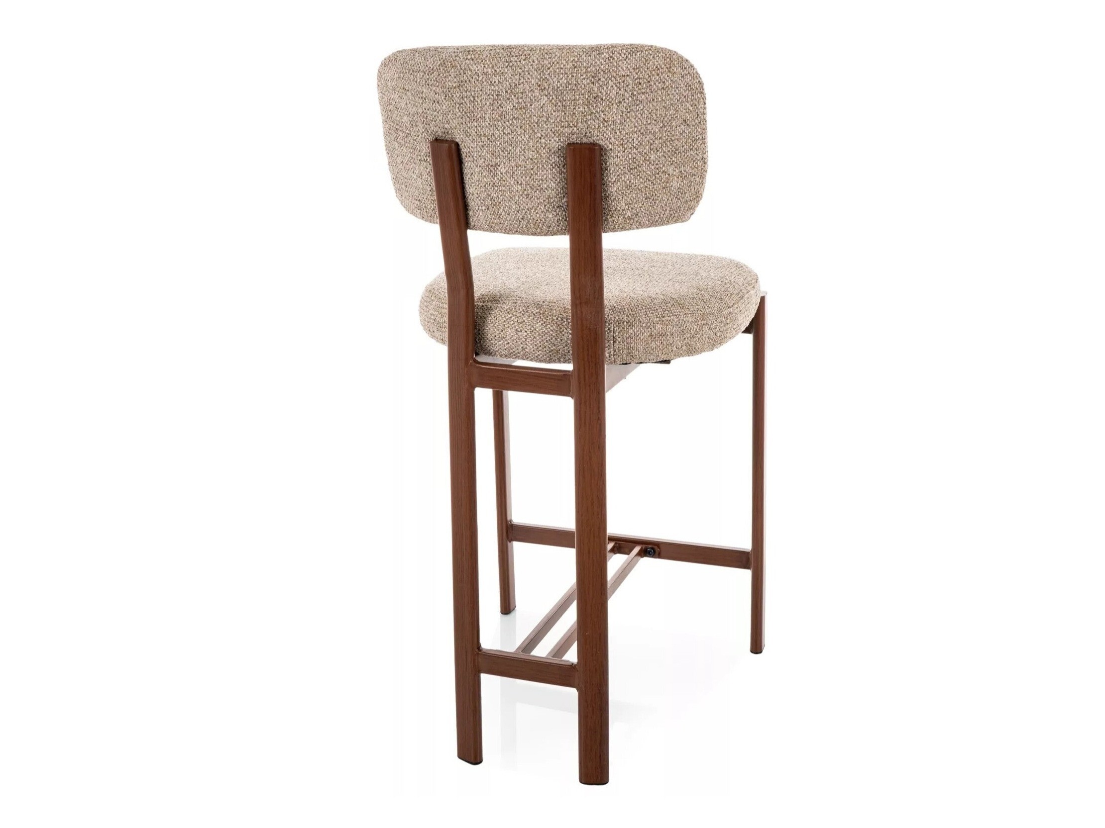 Chaise de bar mi-hauteur Detroit 956 (Brun clair + Noyer)