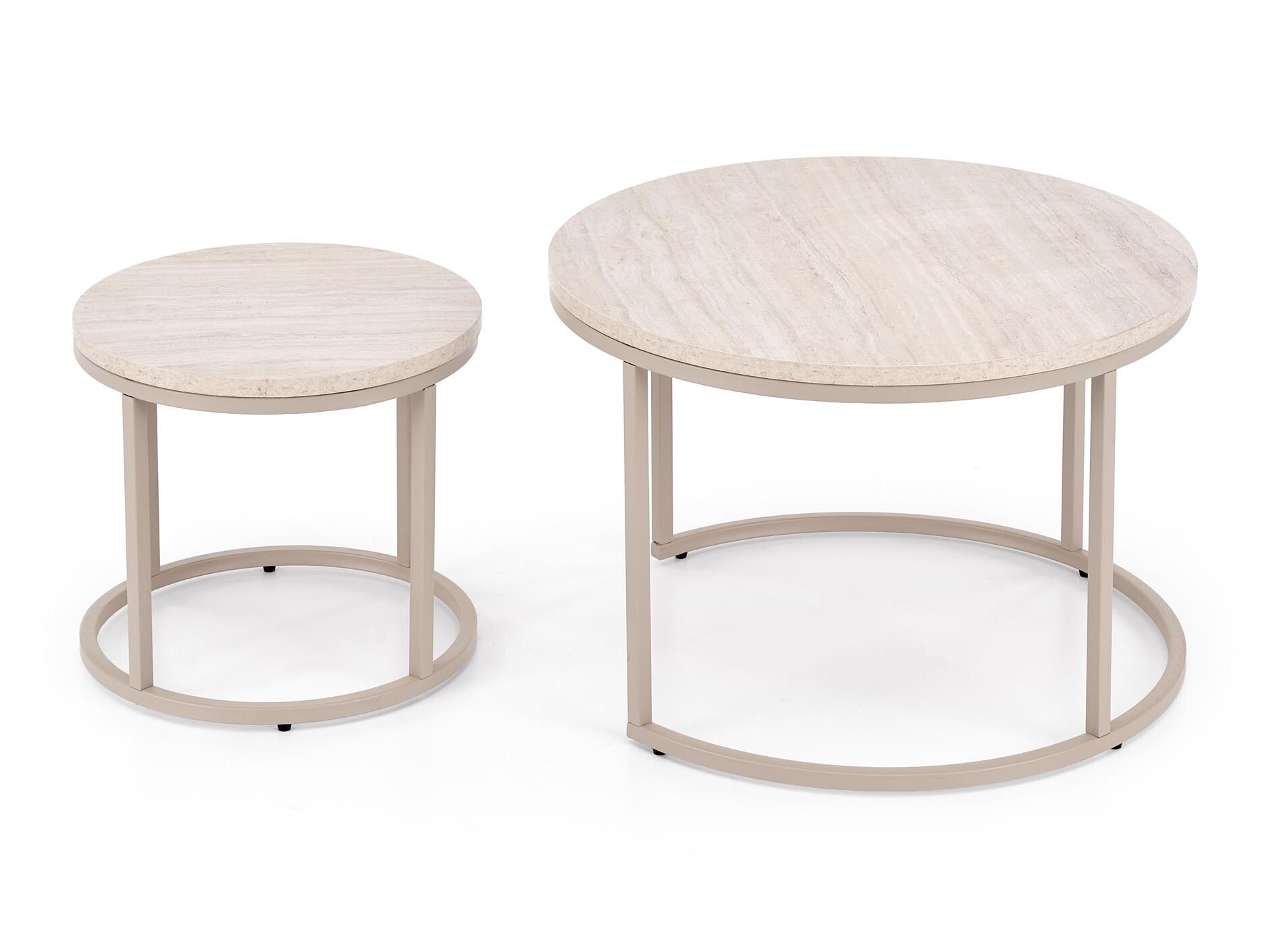 Ensemble tables basses Houston 2213 (Travertin clair + Cachemire)