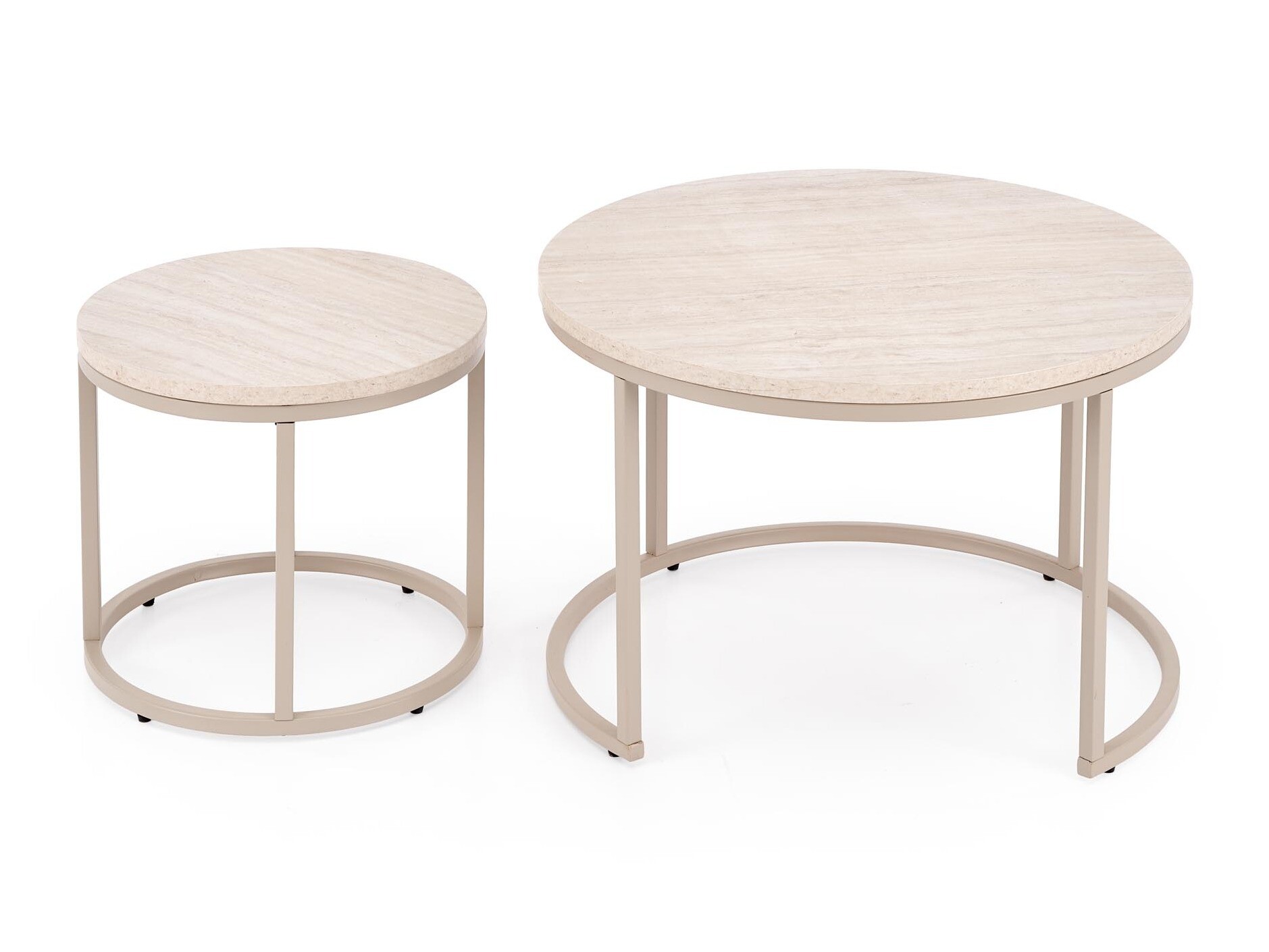Ensemble tables basses Houston 2213 (Travertin clair + Cachemire)
