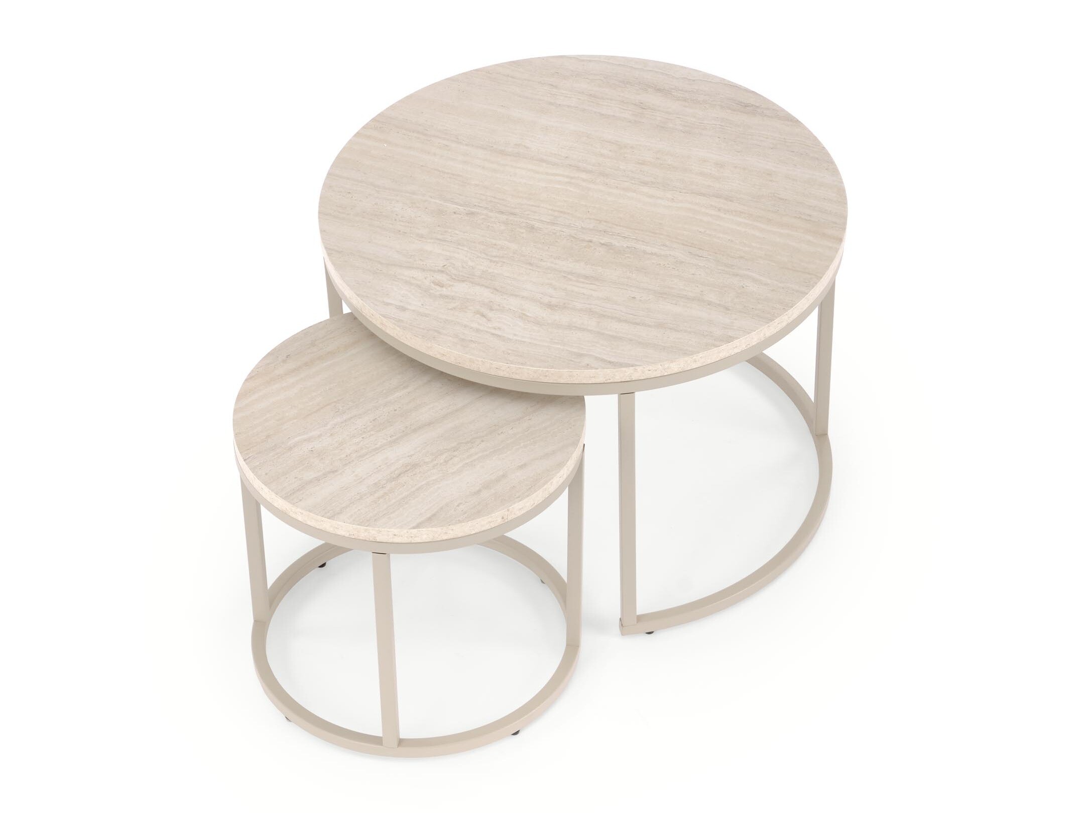 Ensemble tables basses Houston 2213 (Travertin clair + Cachemire)