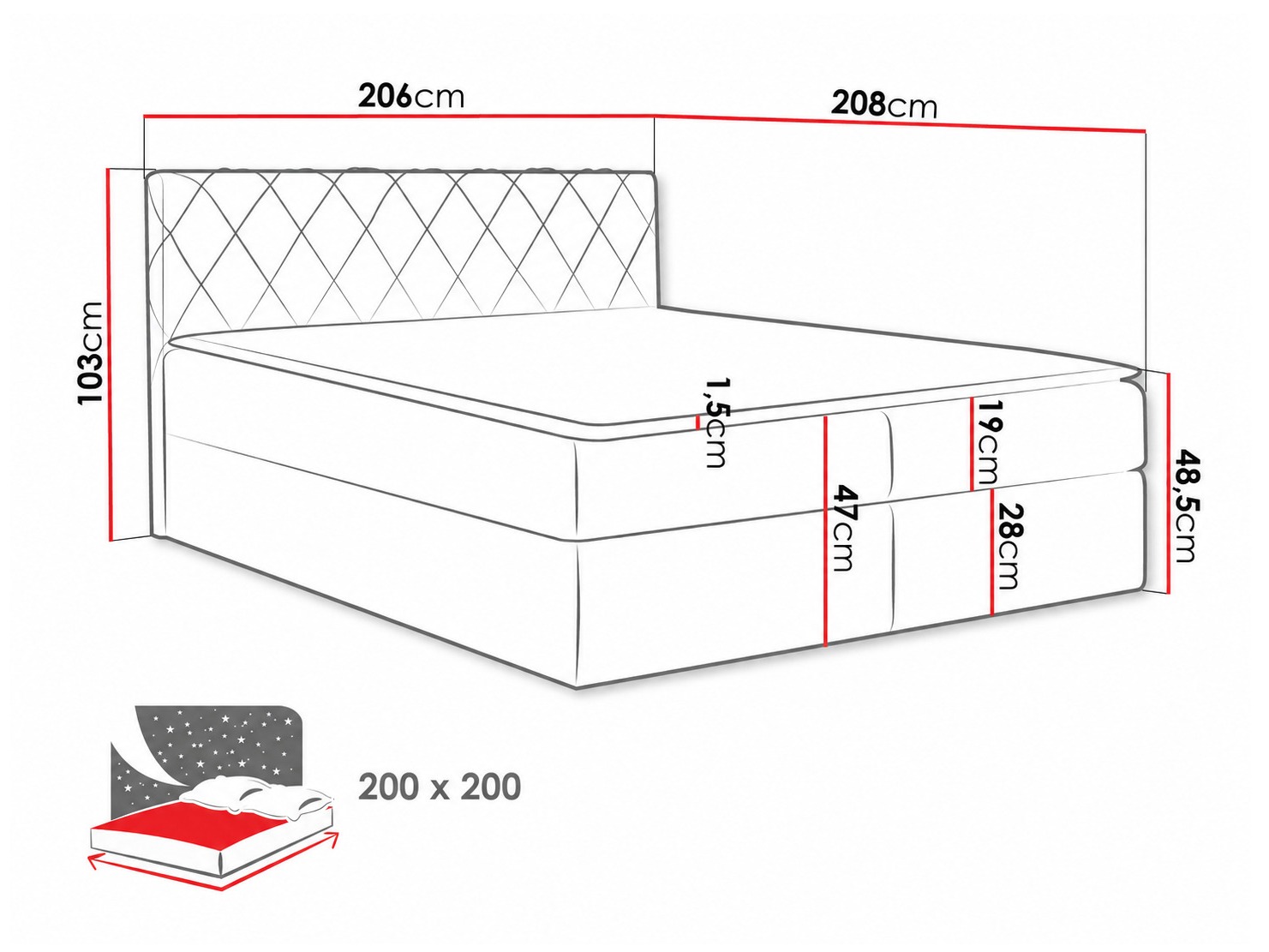 Lit boxspring Genus (Velluto 10)