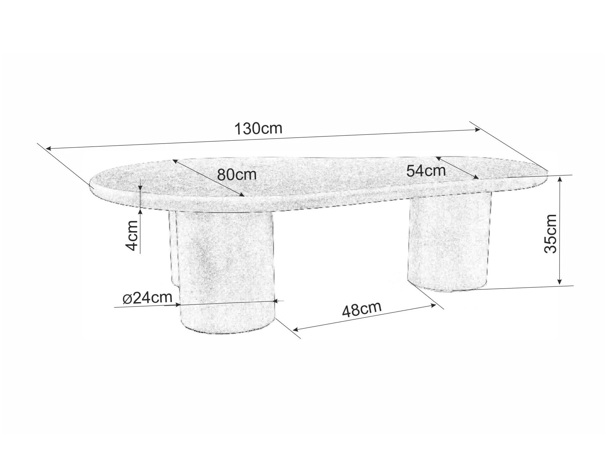 Table basse Detroit 1060 (Blanc écru)