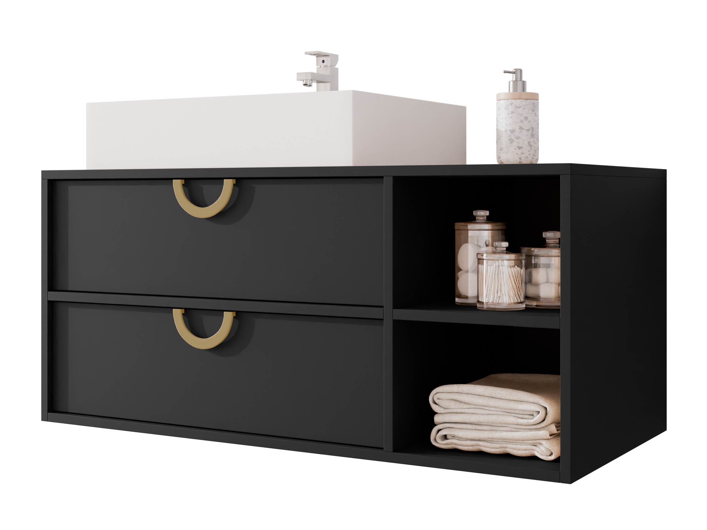 Armoire de salle de bains murale pour lavabo Sodalis (Noir)