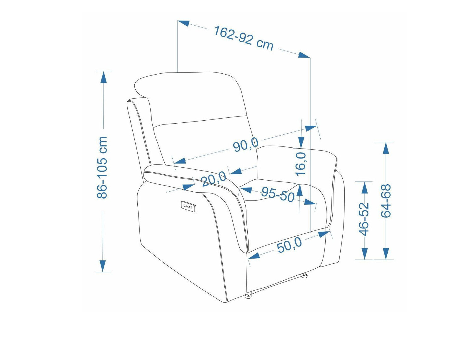 Fauteuil relax Houston 2216 (Vinci 26)
