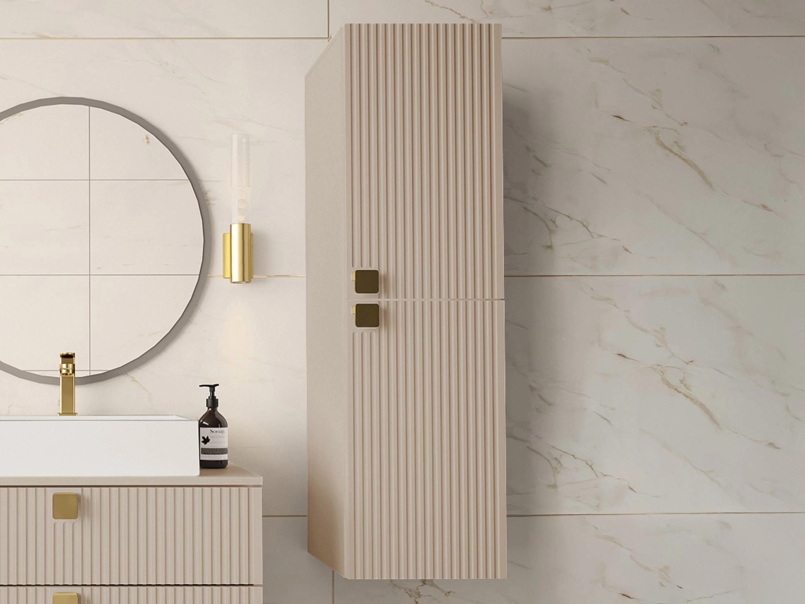 Armoire de salle de bain murale Panium (Brun clair)