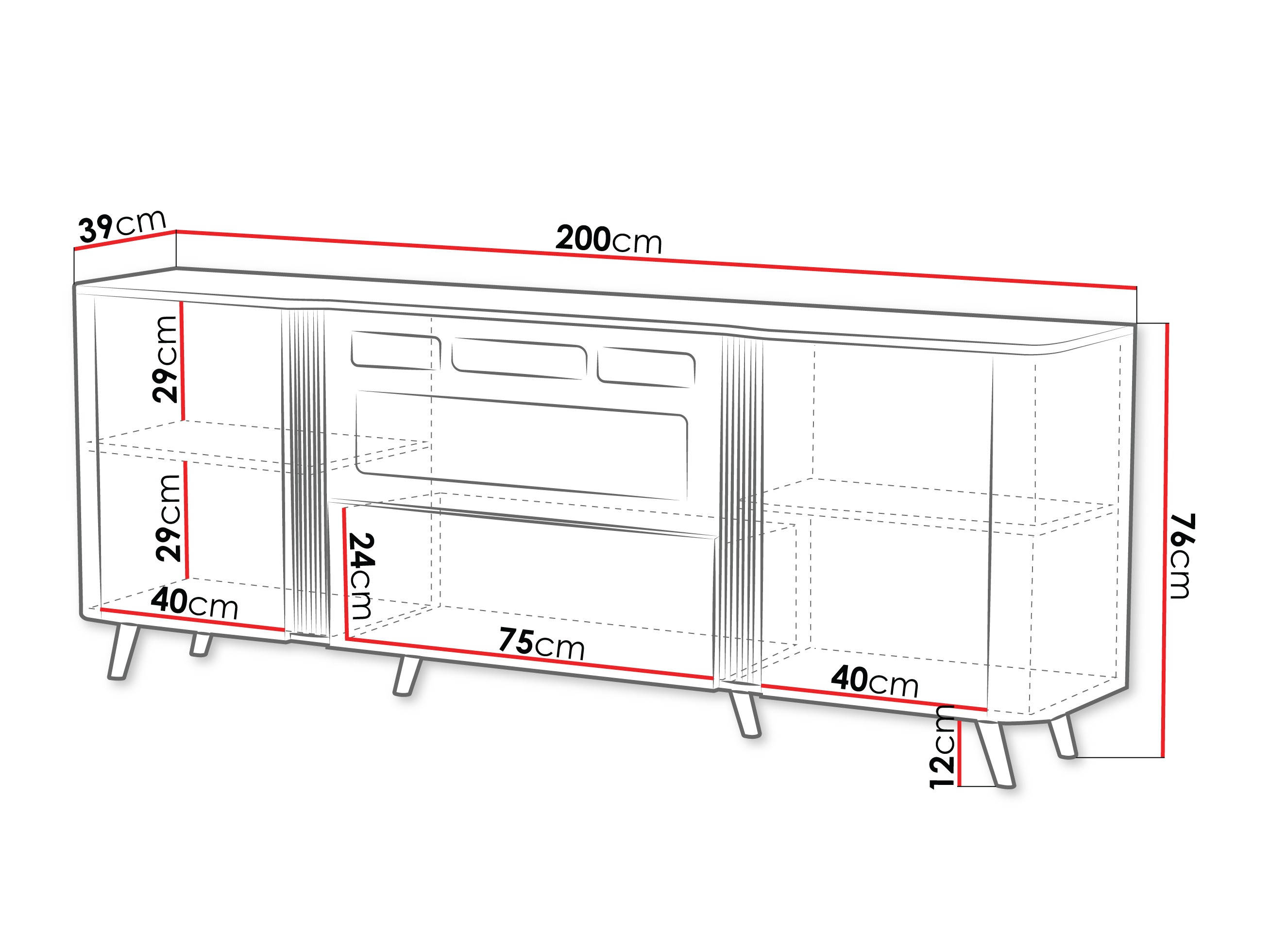 Buffet Modus I (Cachemire + Noir)