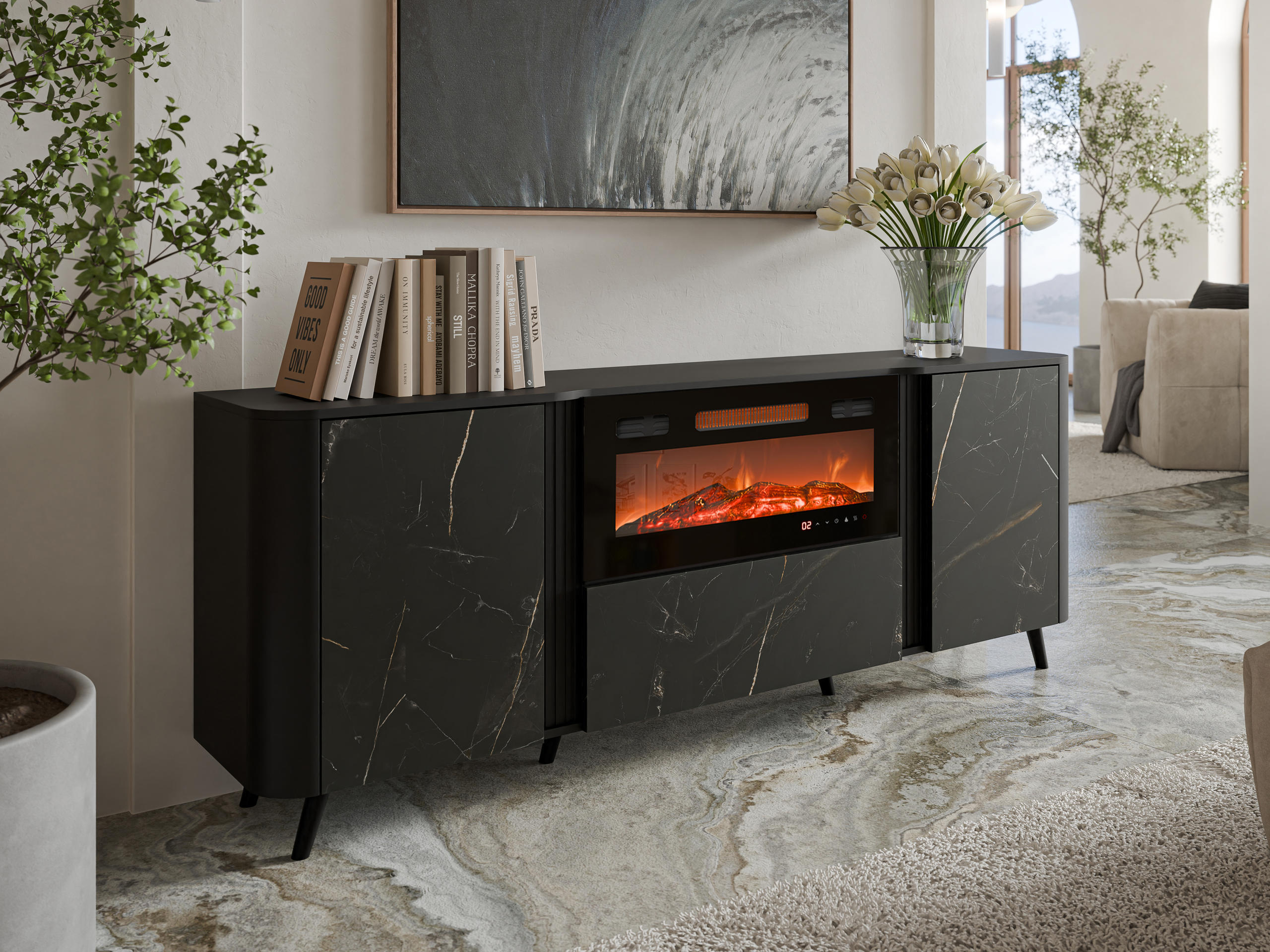 Buffet Modus I (Noir + Marbre noir)