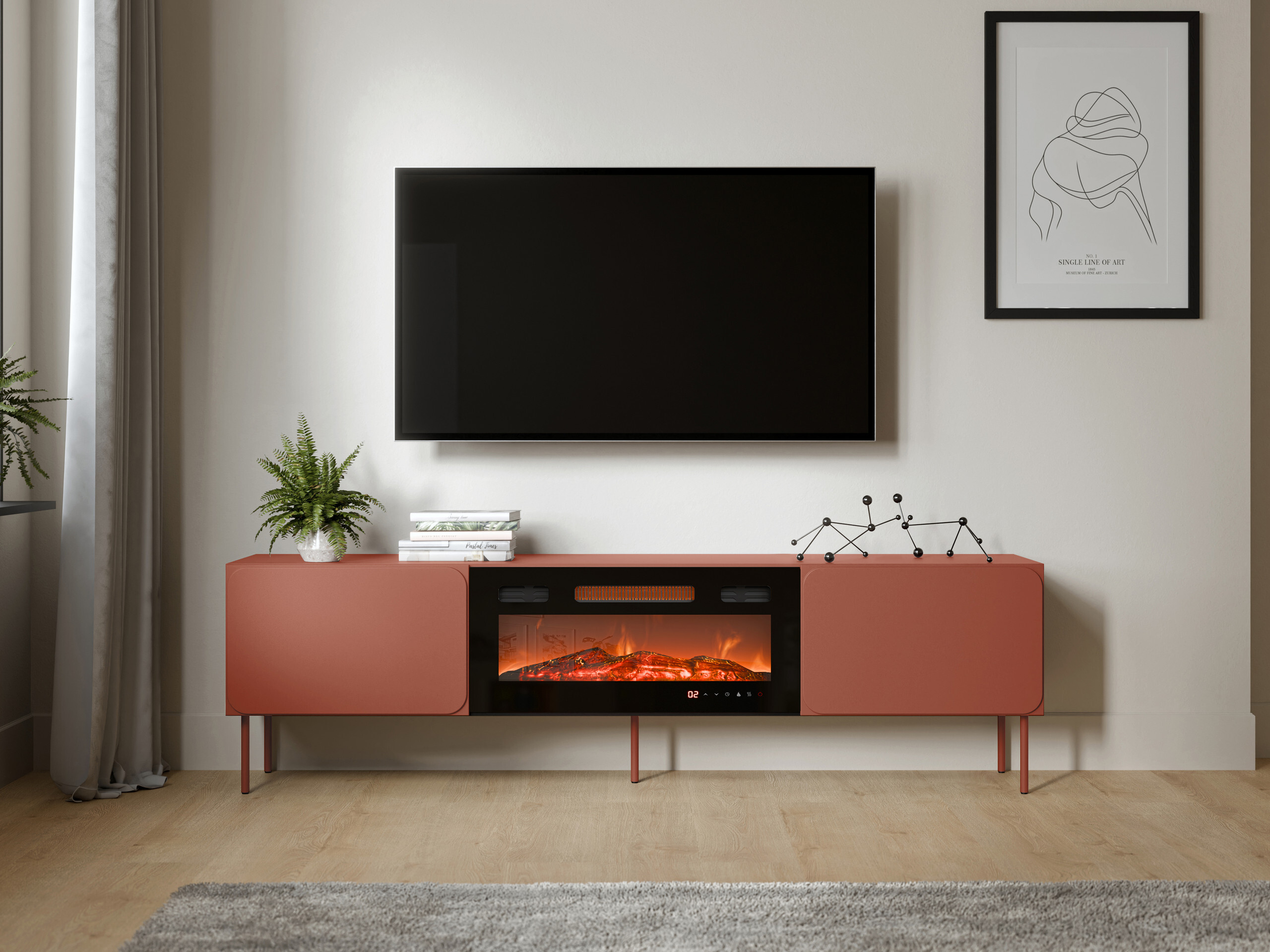 Meuble TV Fentore 104 (Rouge)
